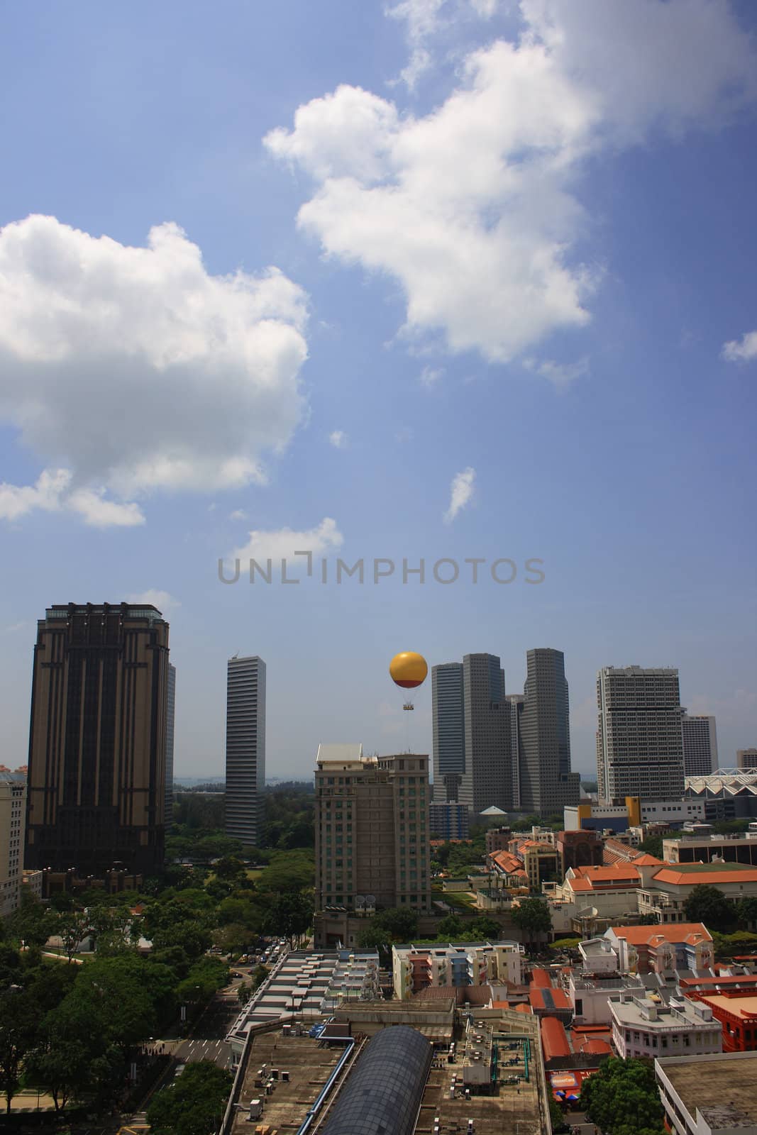 A Skyline of downtown in Singapore.