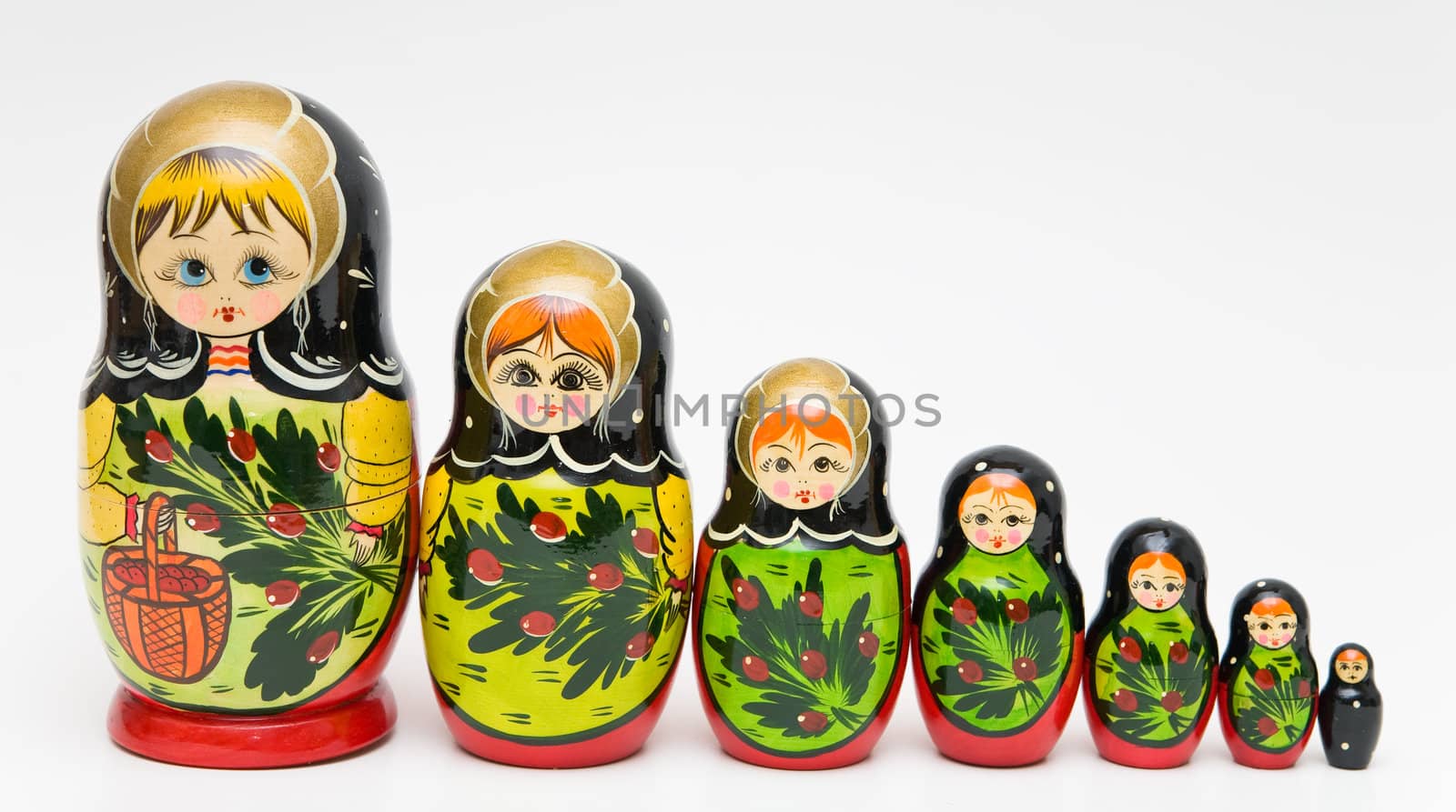 russian matryoshka doll on white background