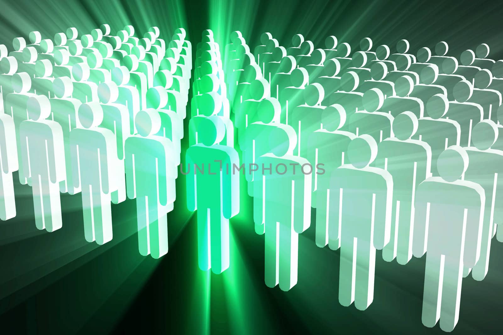 Business Team with Leader as Illustration Concept