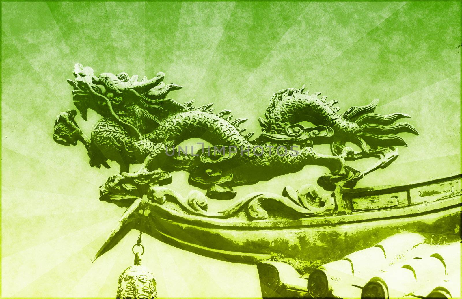 Chinese Dragon Painting Grunge as a Background