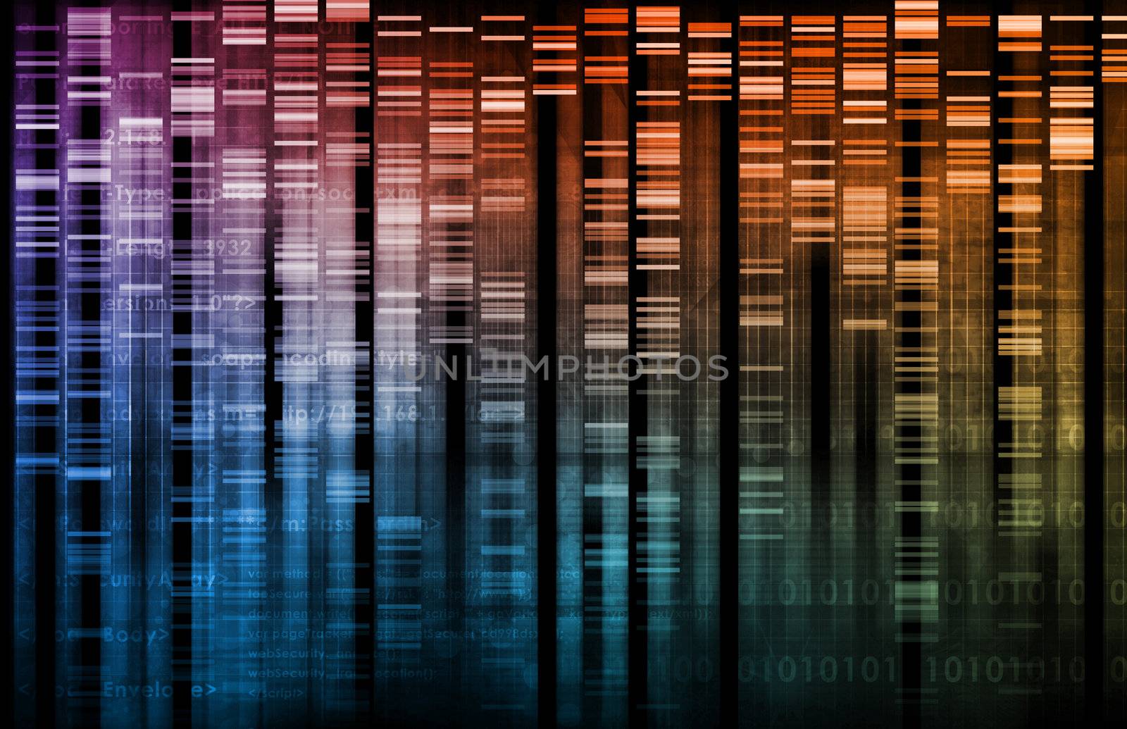 DNA Research of Science Genetic Data Background