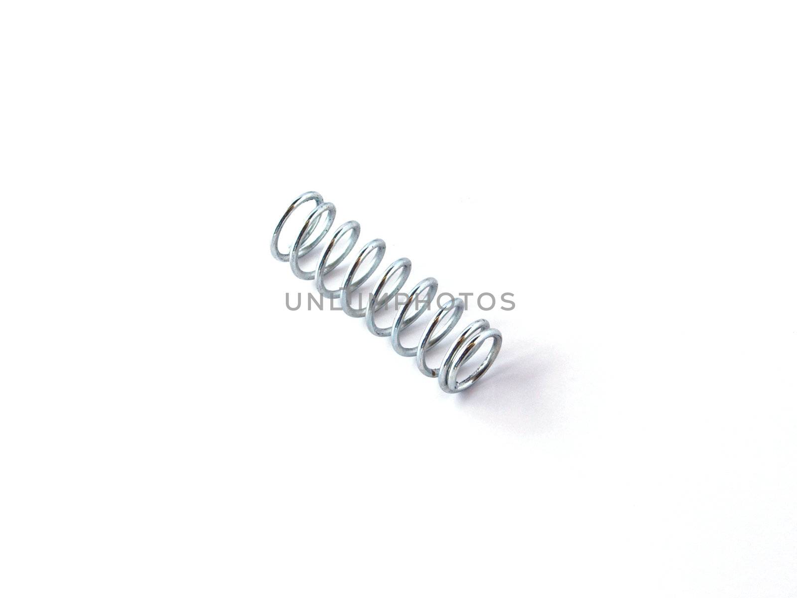 Steel spring on a white background.