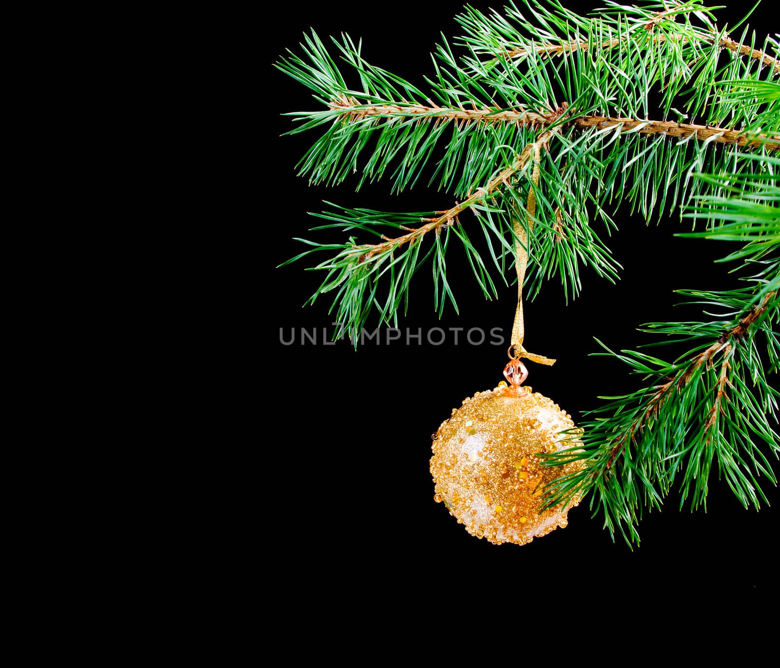 Christmas tree ornaments  on dark background 