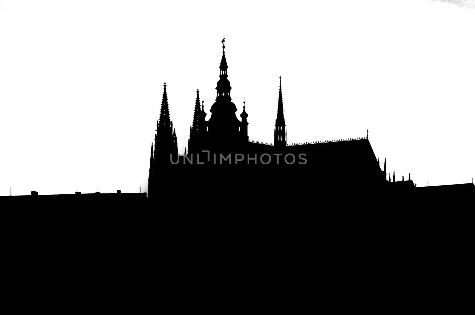 Prague castle  - silhouette by Mibuch