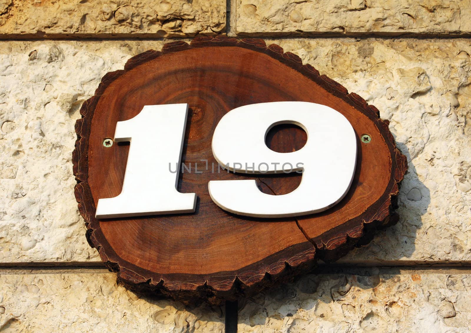 Number 19 on wall by thebackground