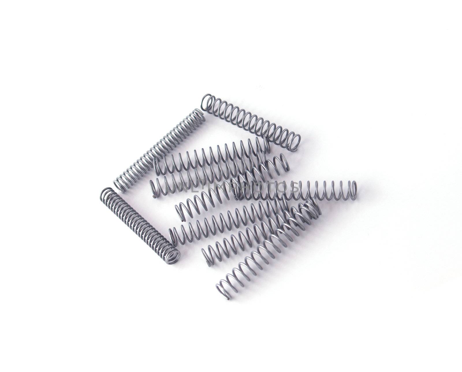 Steel spring on a white background.