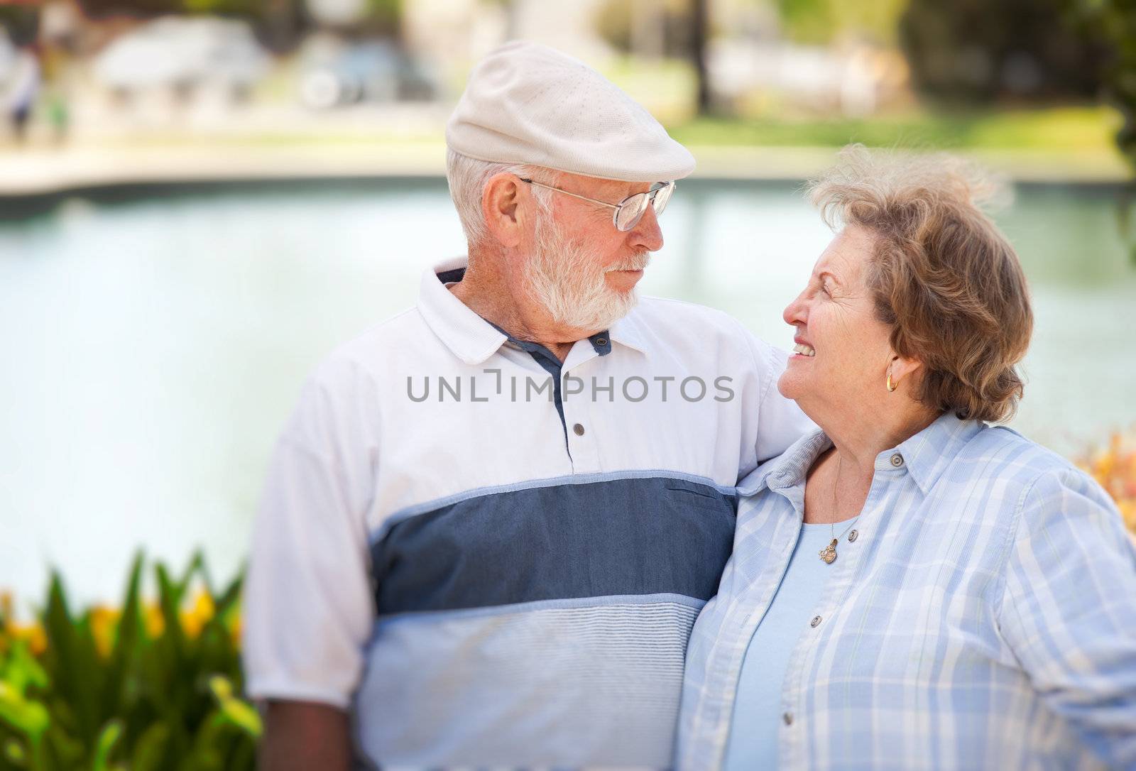 Happy Senior Couple in The Park by Feverpitched