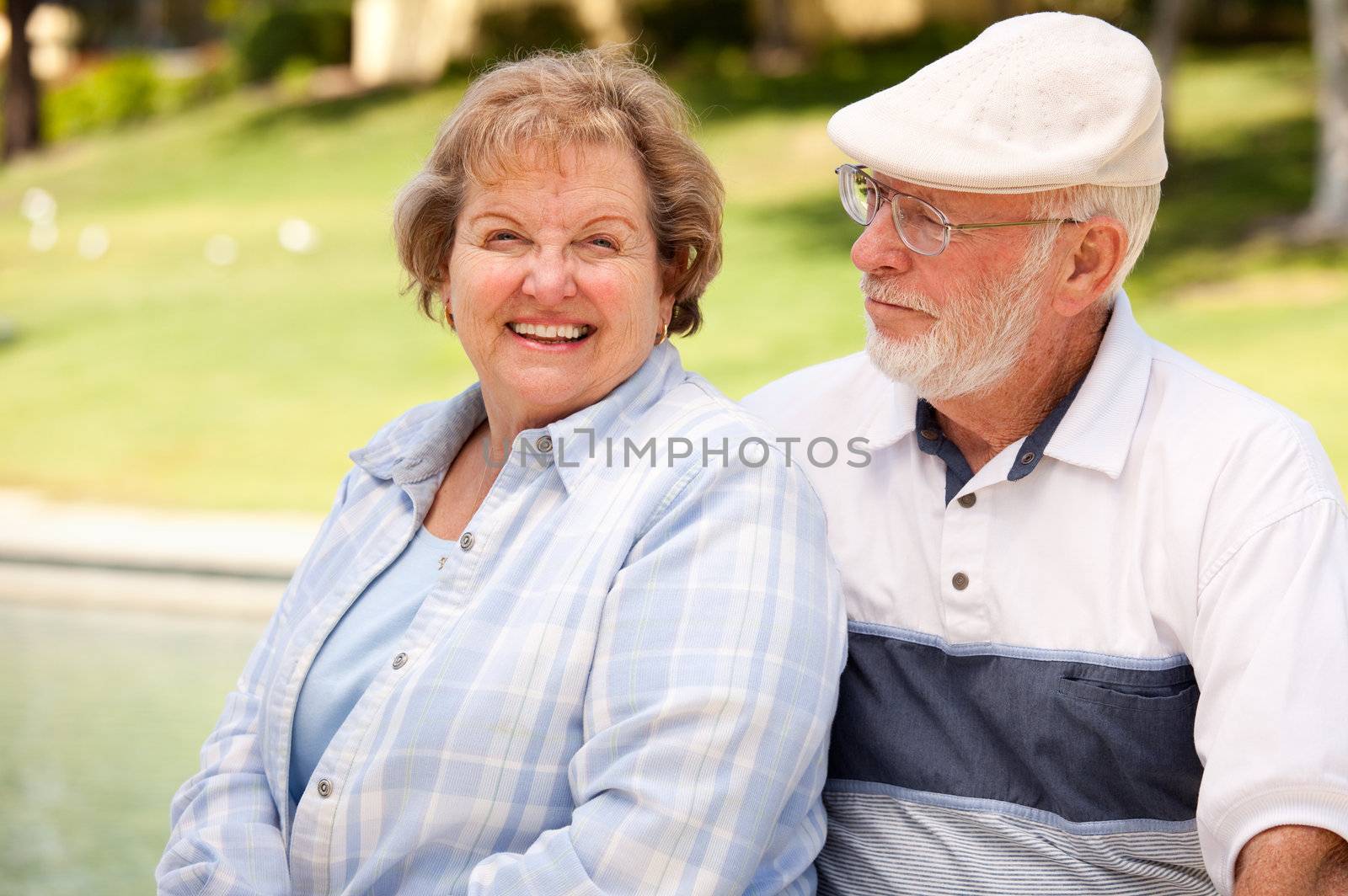 Happy Senior Couple in The Park by Feverpitched