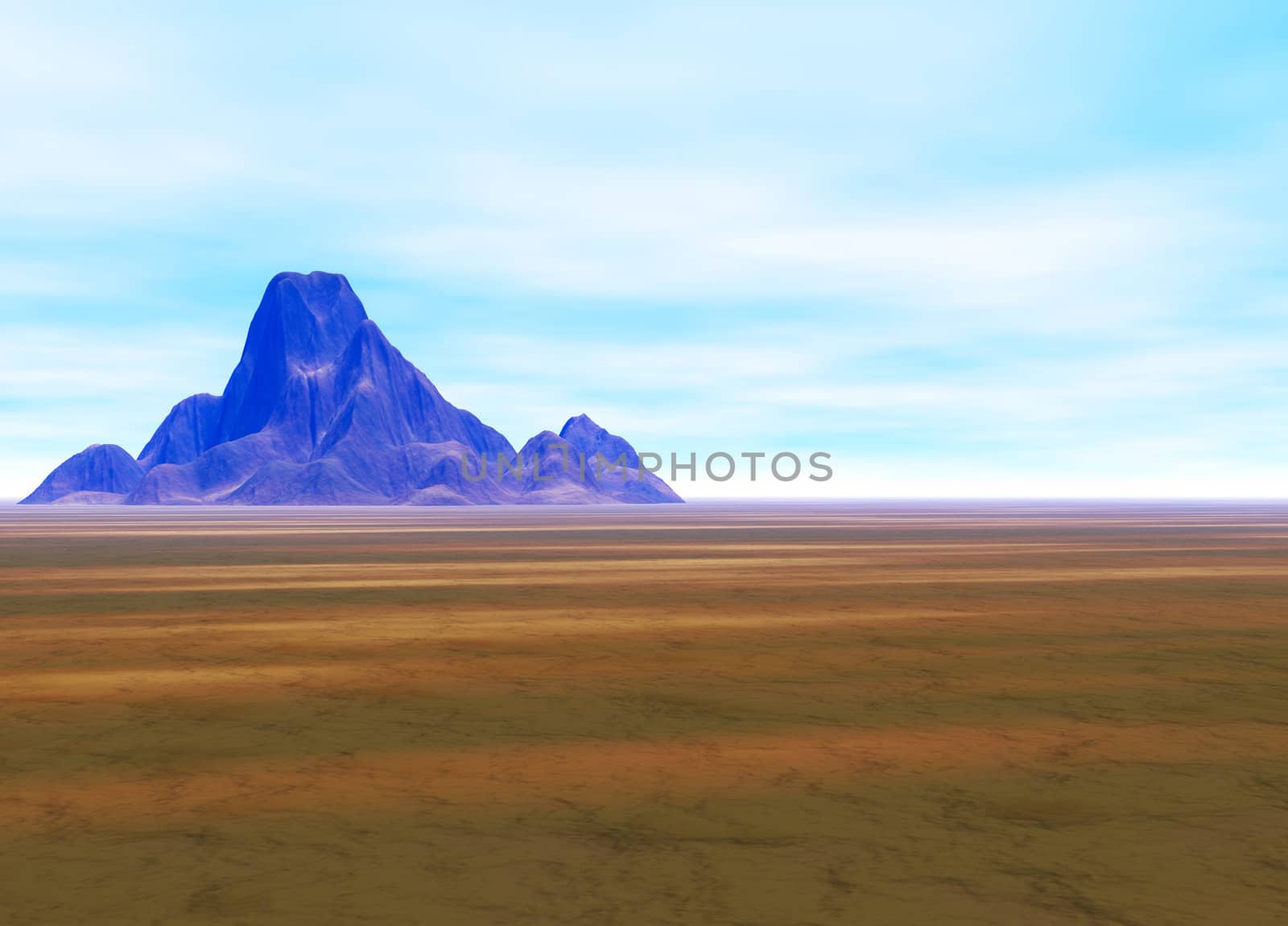Distant Mountain on Horizon Landscape