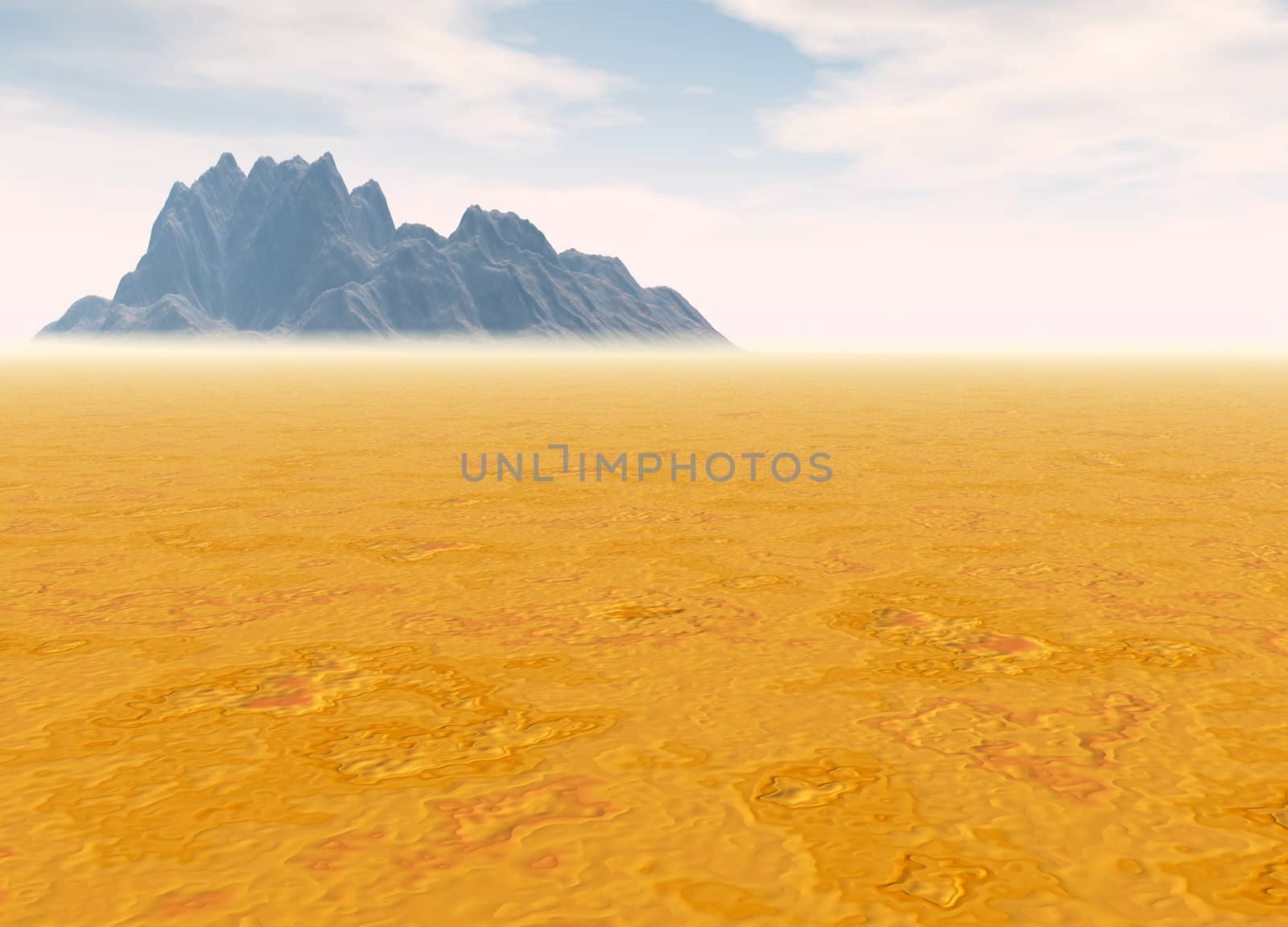 Distant Mountain on Horizon Landscape Desert Scenery by bobbigmac