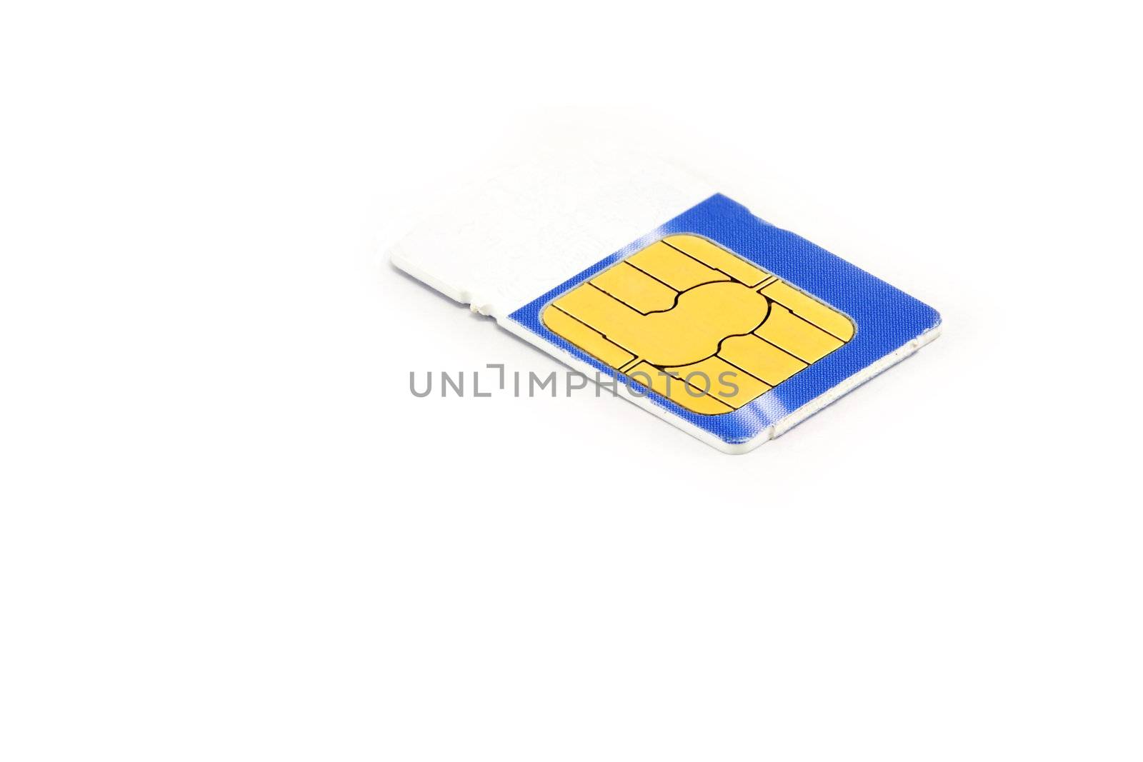 Blue and white sim card isolated by ChrisAlleaume