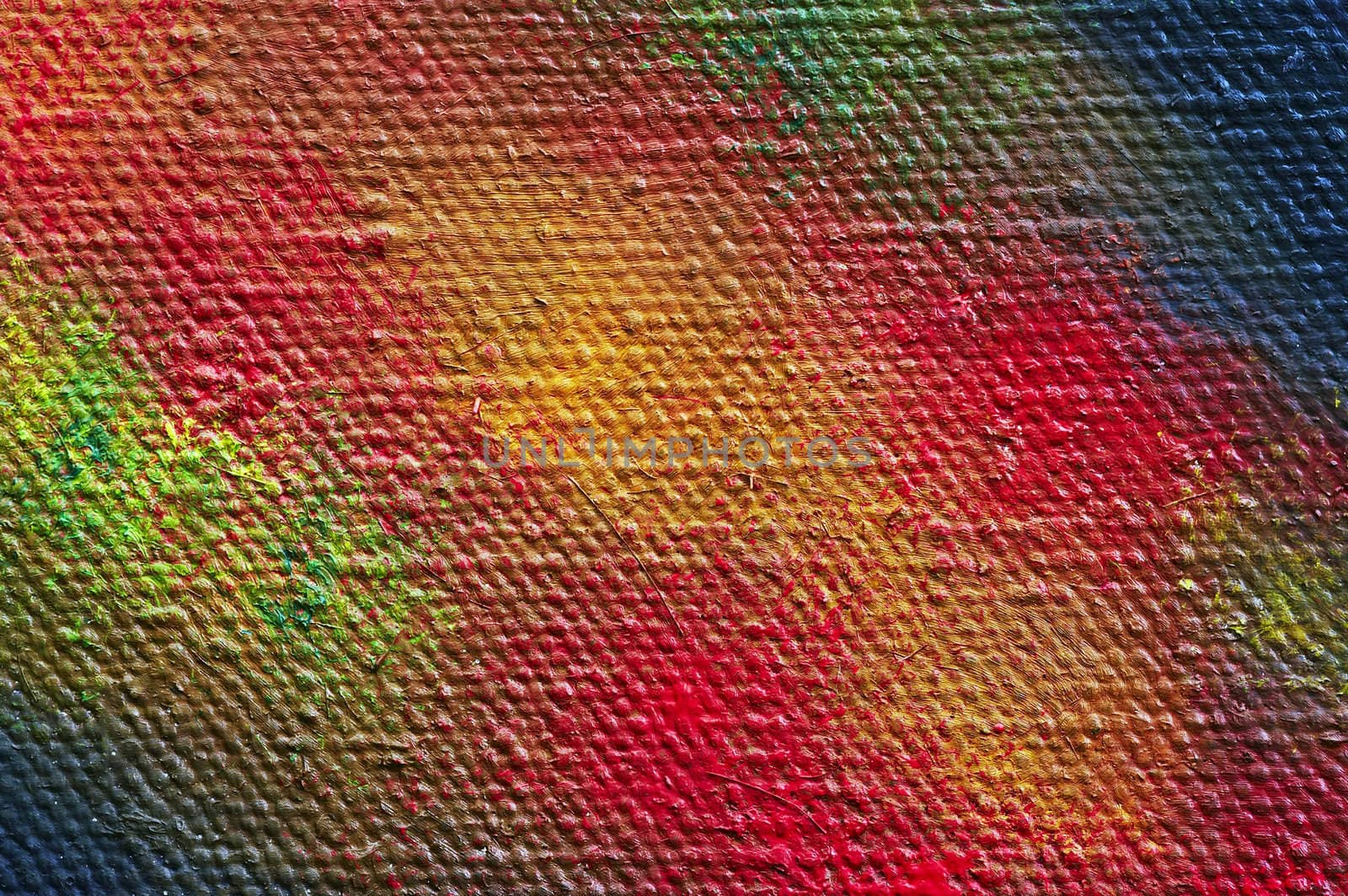 Extreme close-up of the painted canvas - craftsmanship