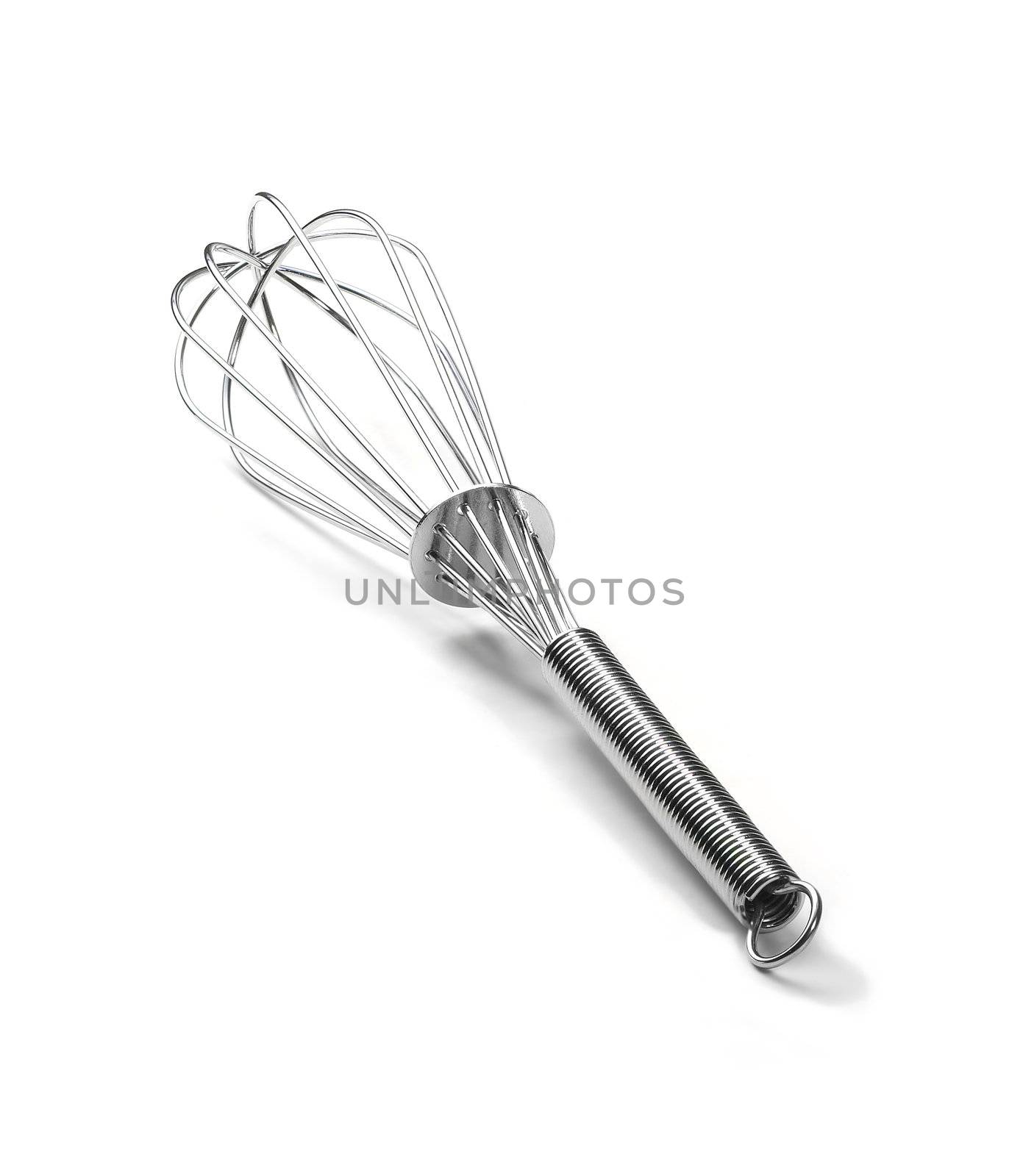 stainess steel wkitchen whip isolated on white background