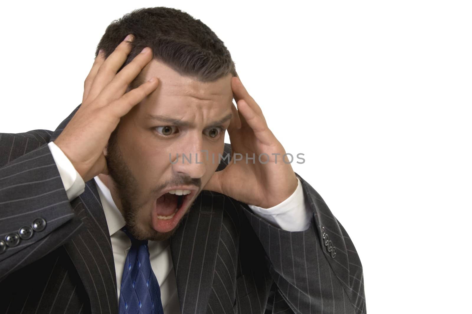 businessman shouting in tension by imagerymajestic