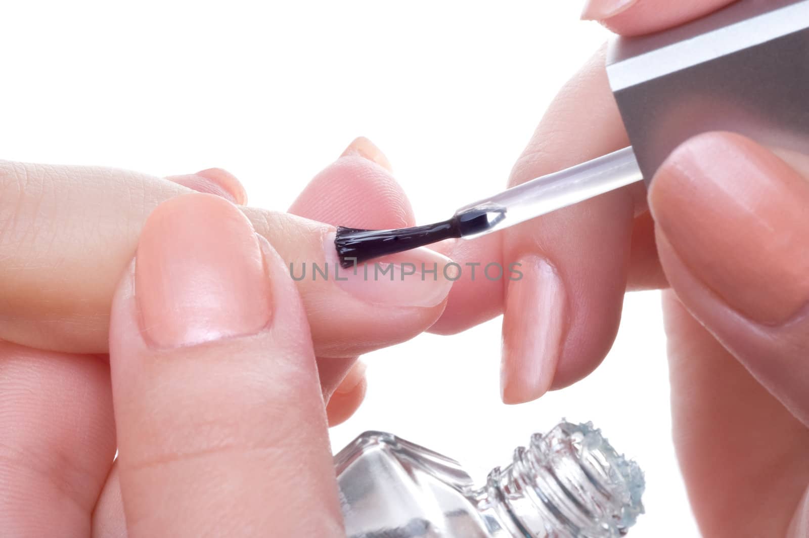 applying manicure, clear enamel by starush
