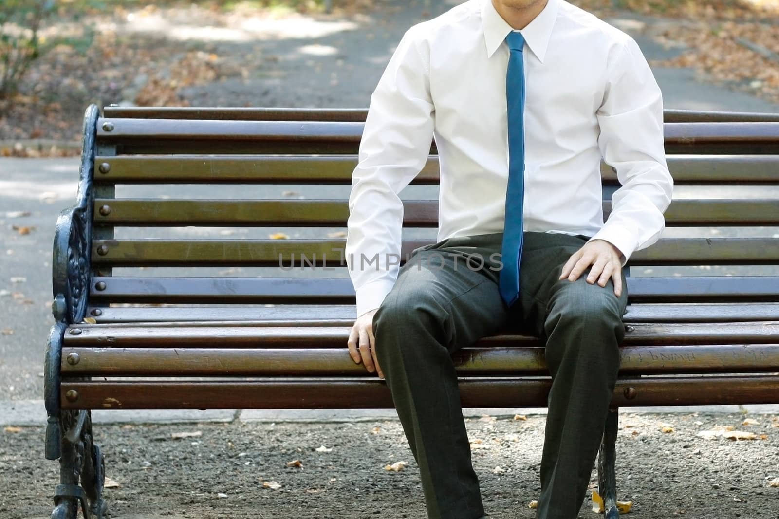 Business man on a bench