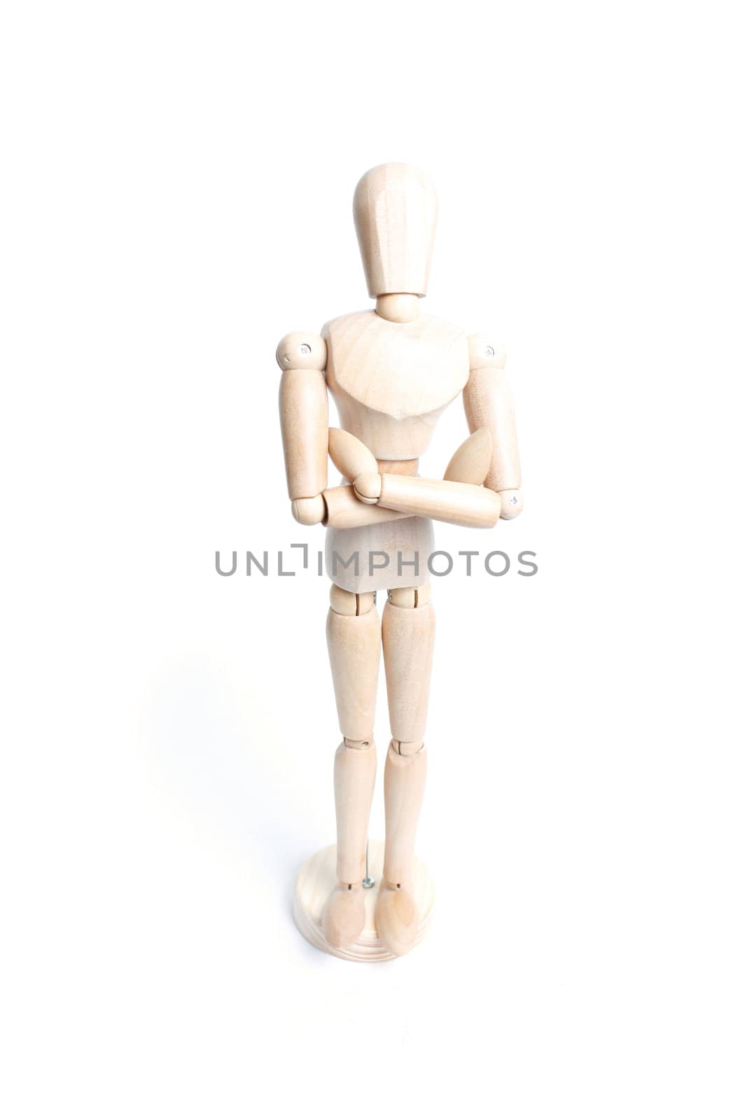 An artist mannequin isolated on a white background