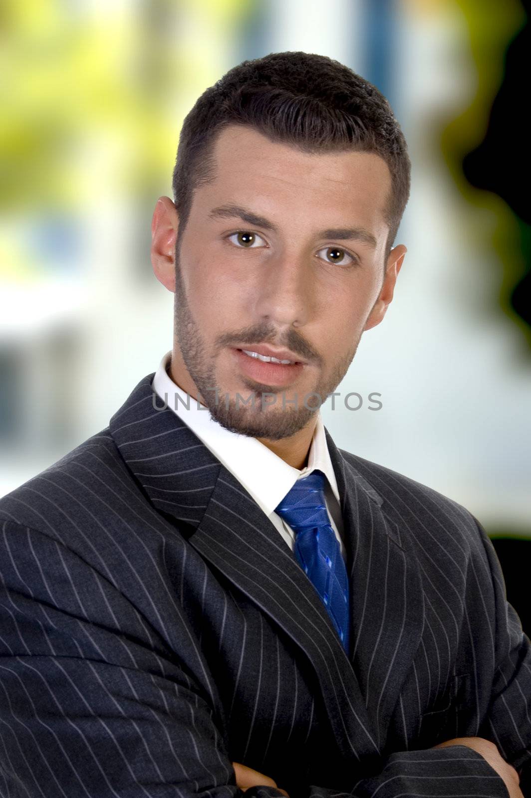 portrait of businessman on an abstract background