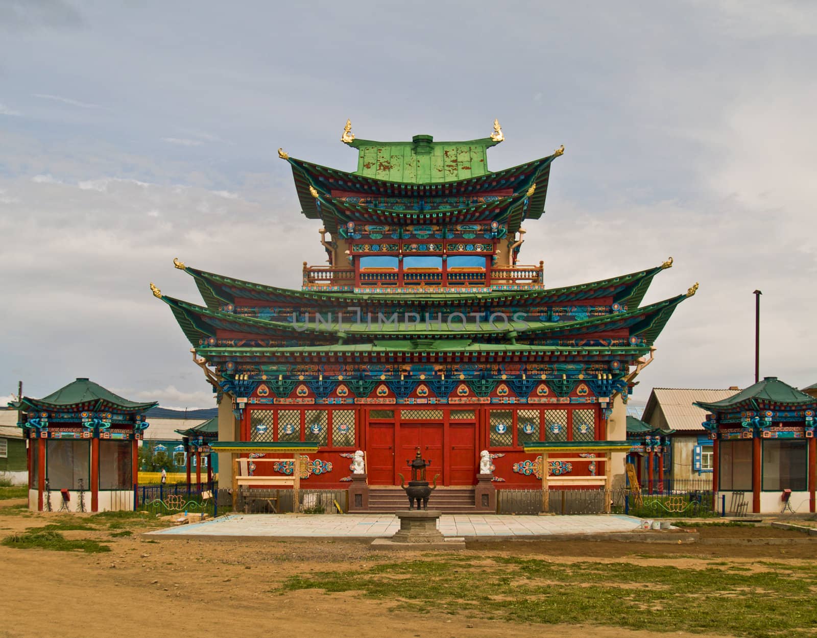 Main temple in Buddhist monastery in Buryatia/Russia