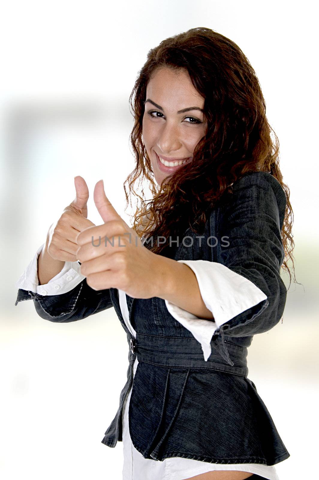 woman showing thumb's up by imagerymajestic