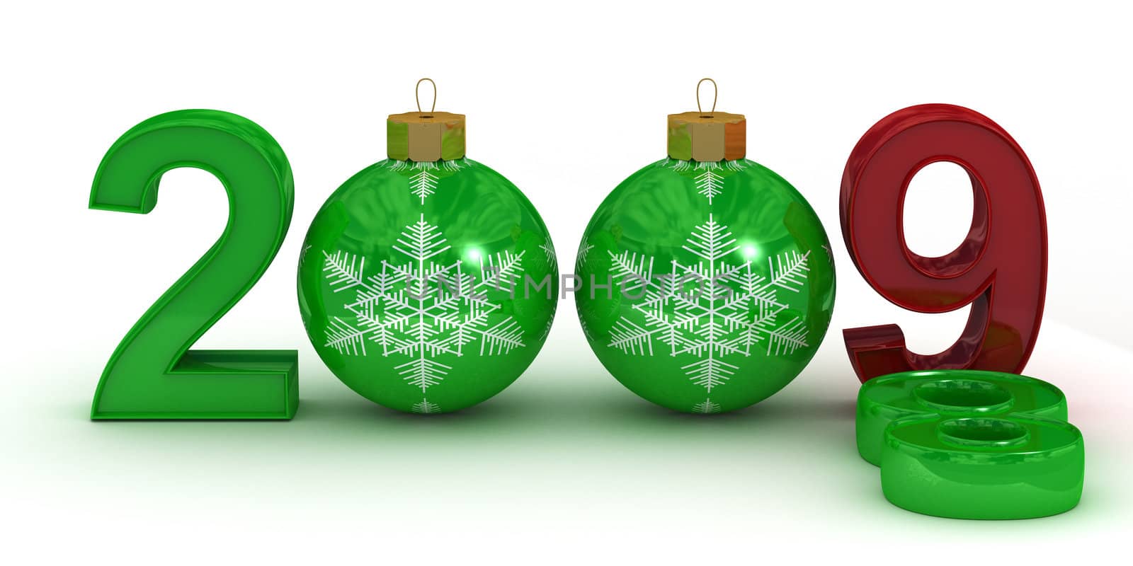 New year 2009. 3D image.