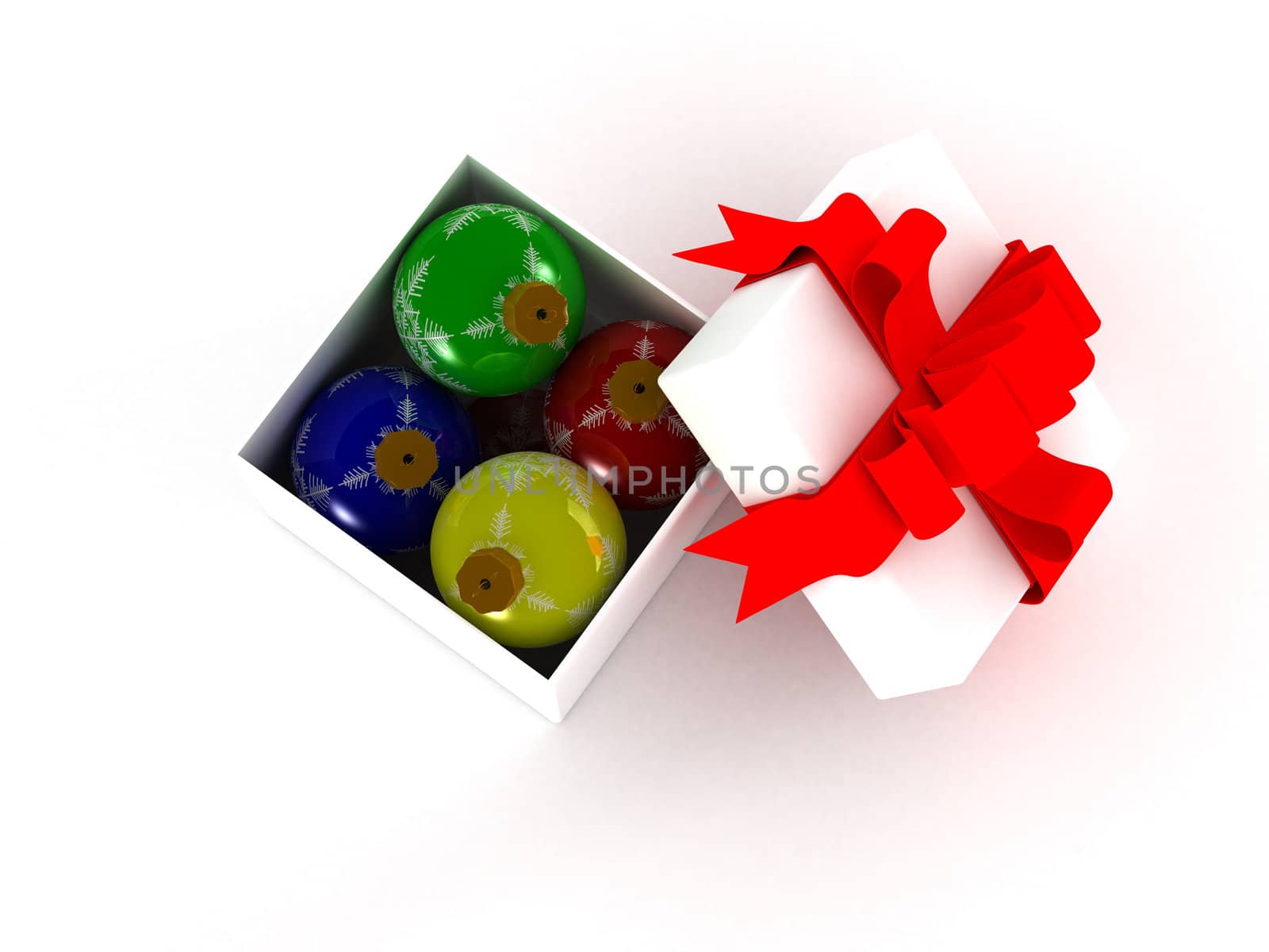 White gift box. 3D image.