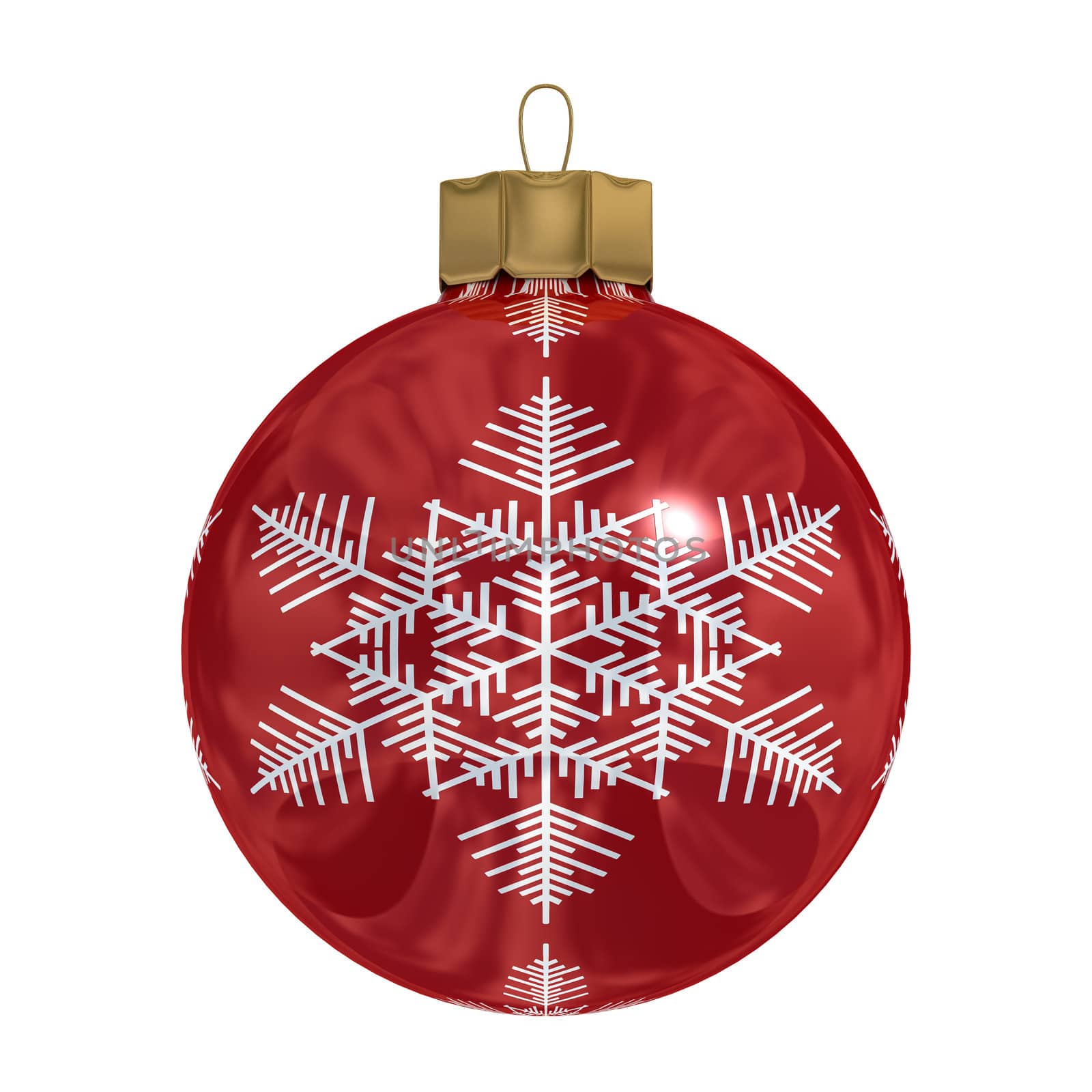 Christmas decoration on white background. 3D image.