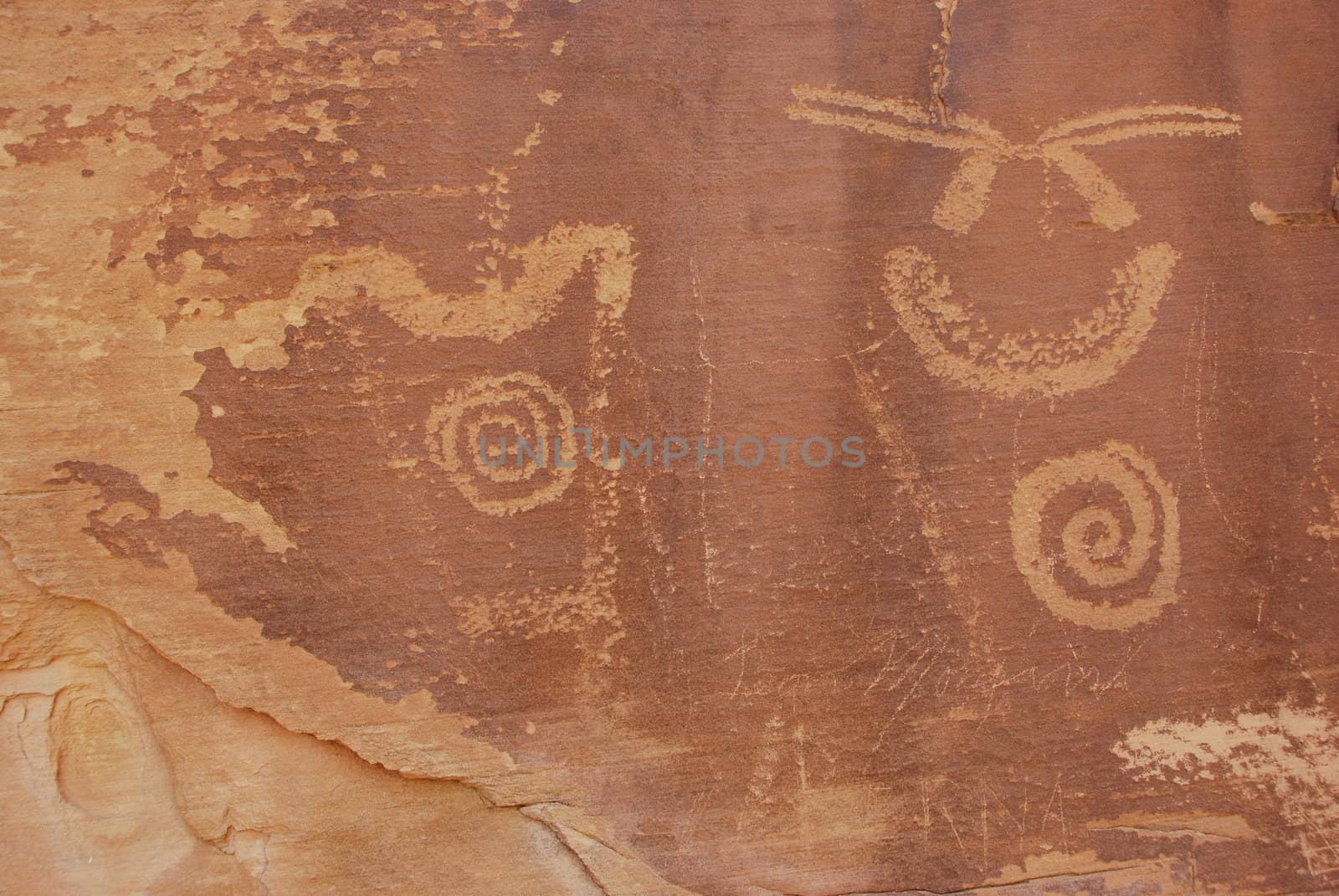 Petroglyphs on a canyon wall