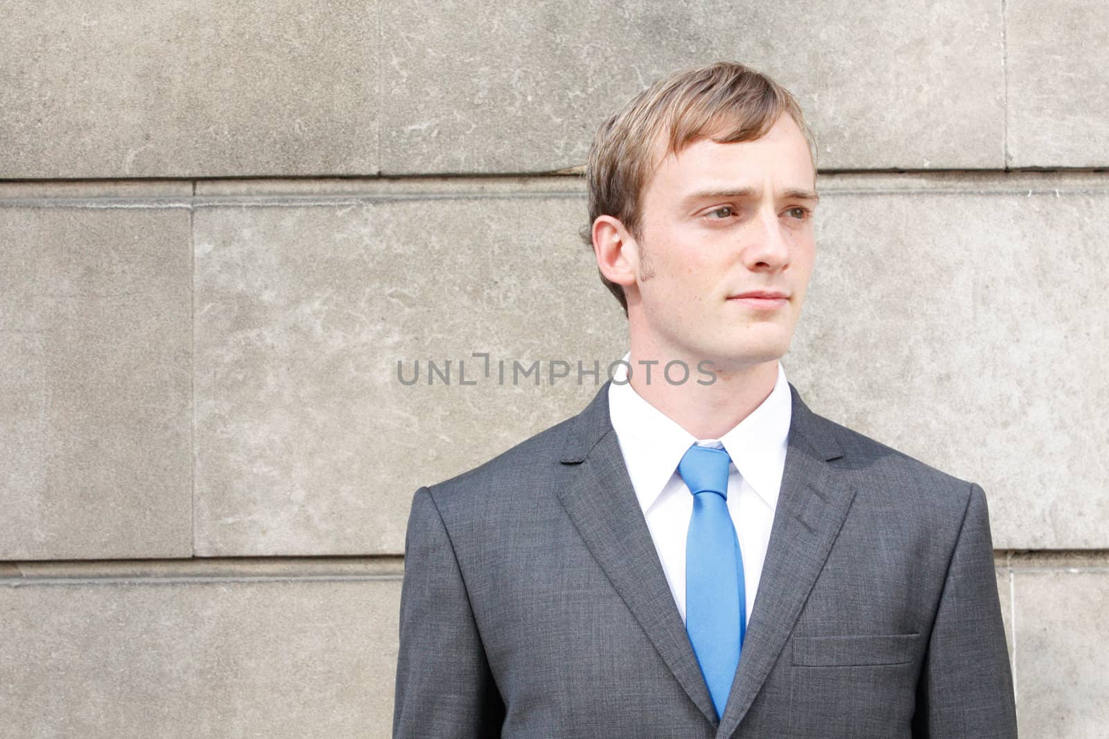 A very confident business man in a suit in London