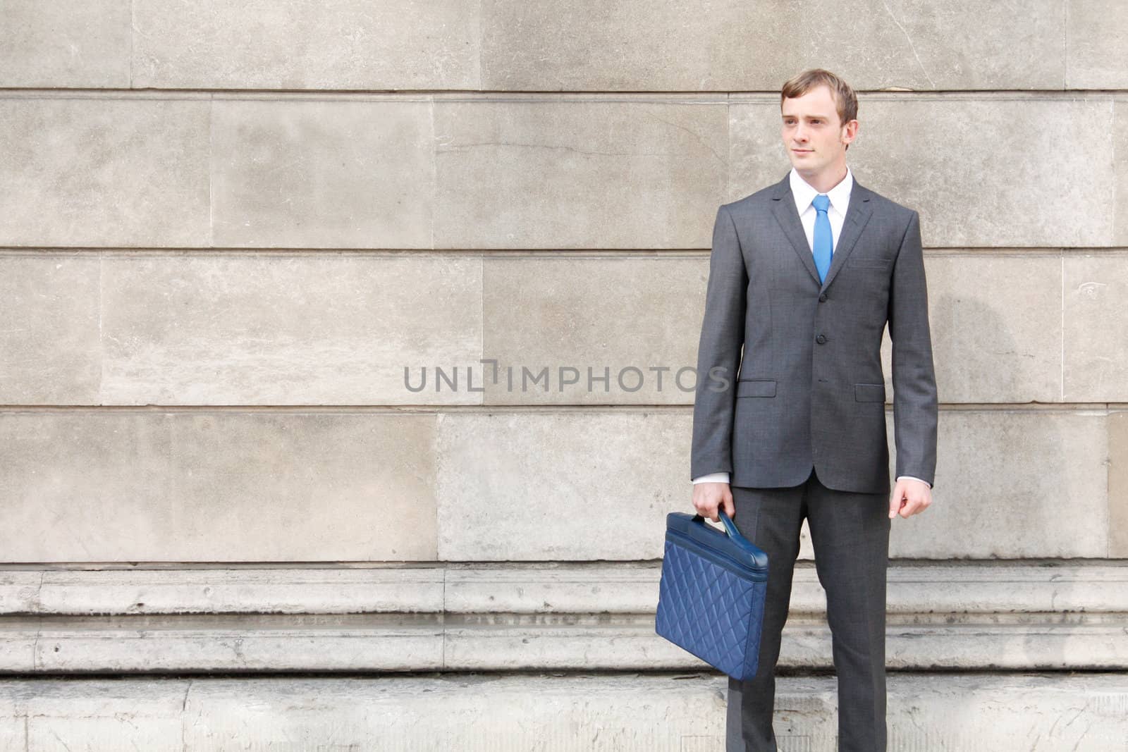A very confident business man in a suit in London