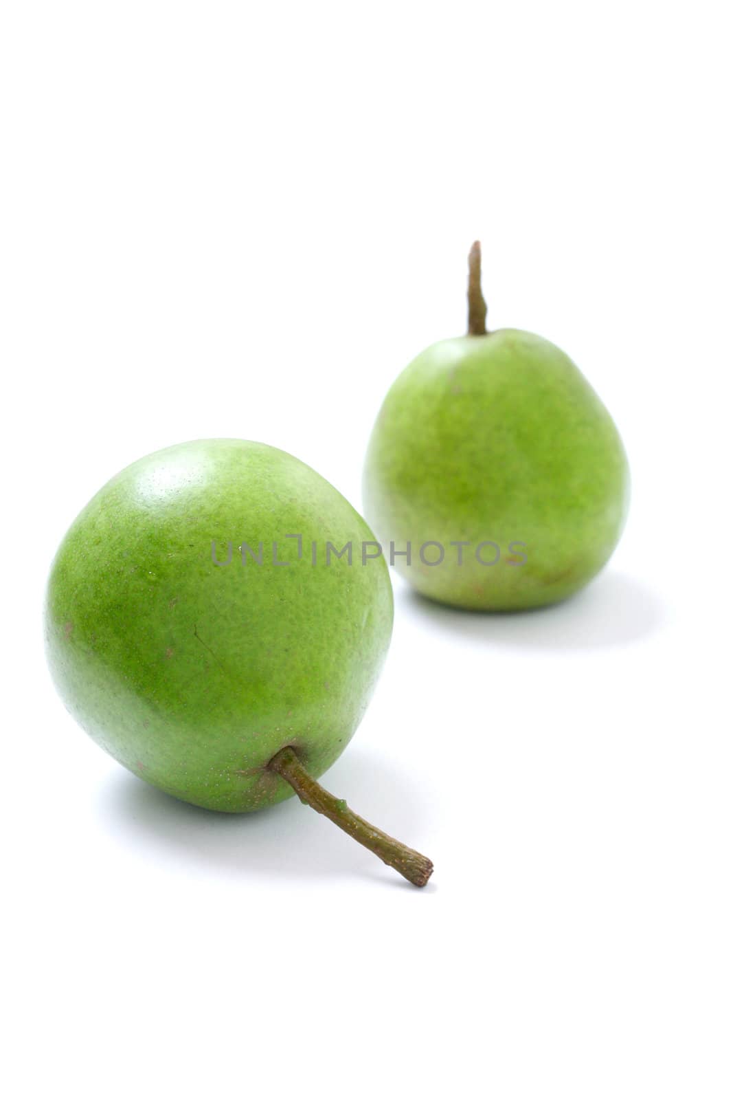 Nice green pears isolated on white