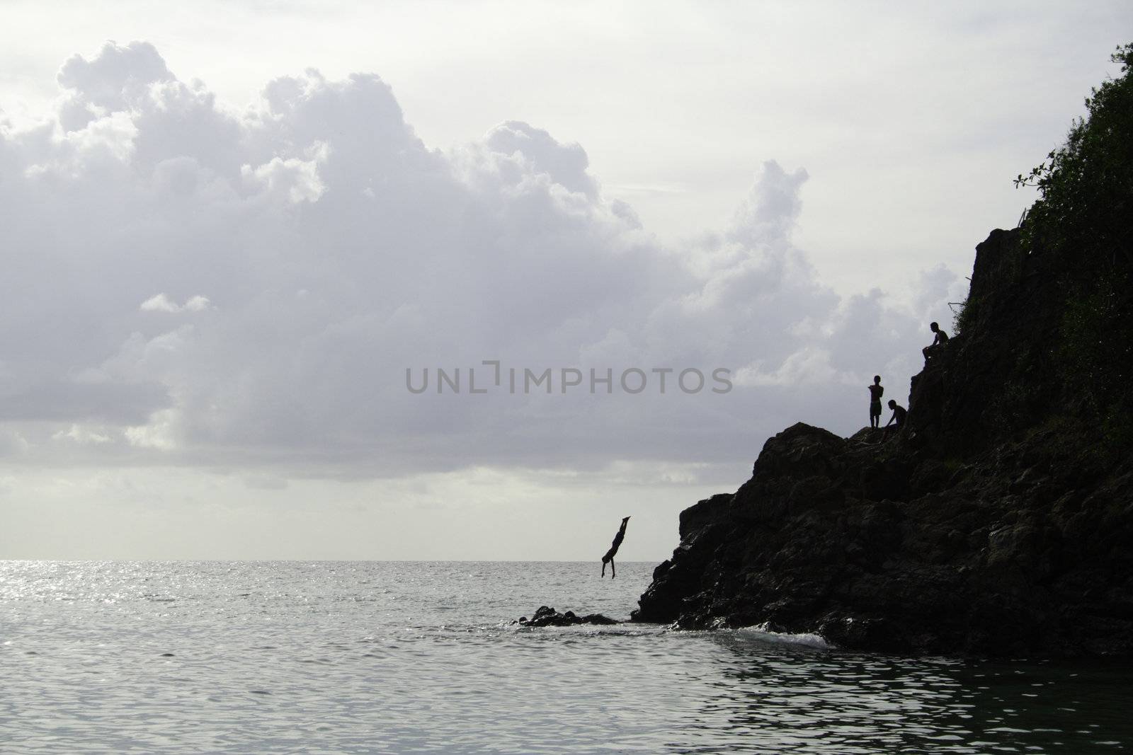 Jumping Off Rock Silhouette by Daniel_Wiedemann