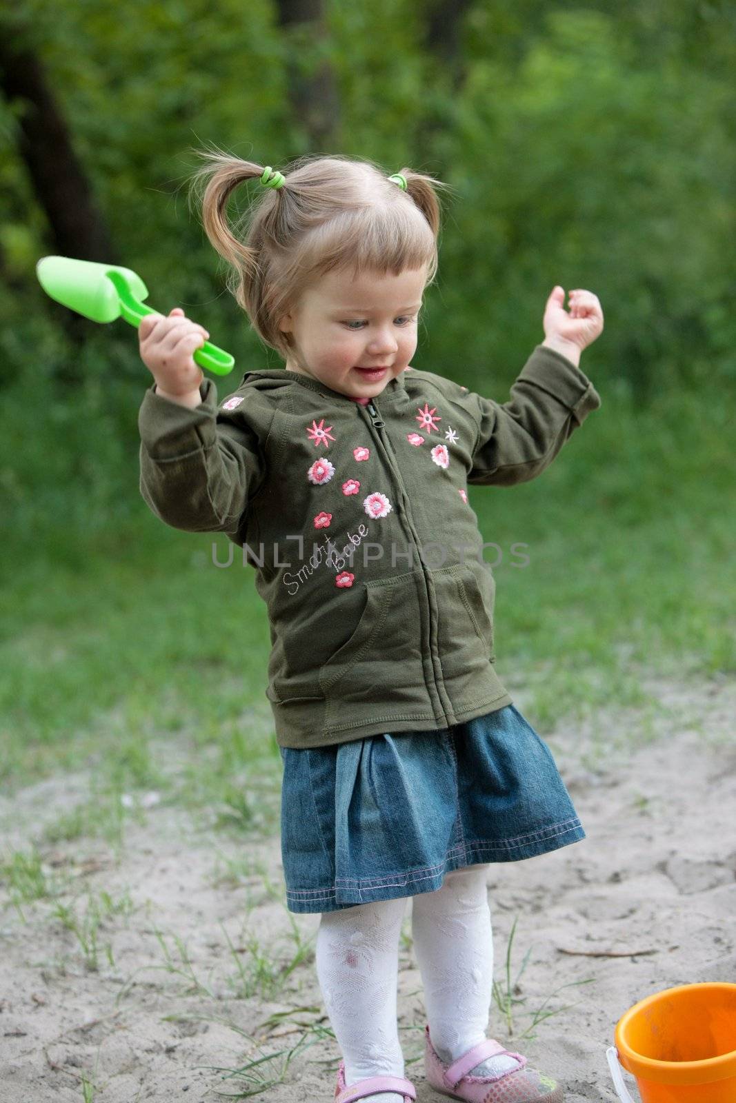 shild series: little girl play and smile