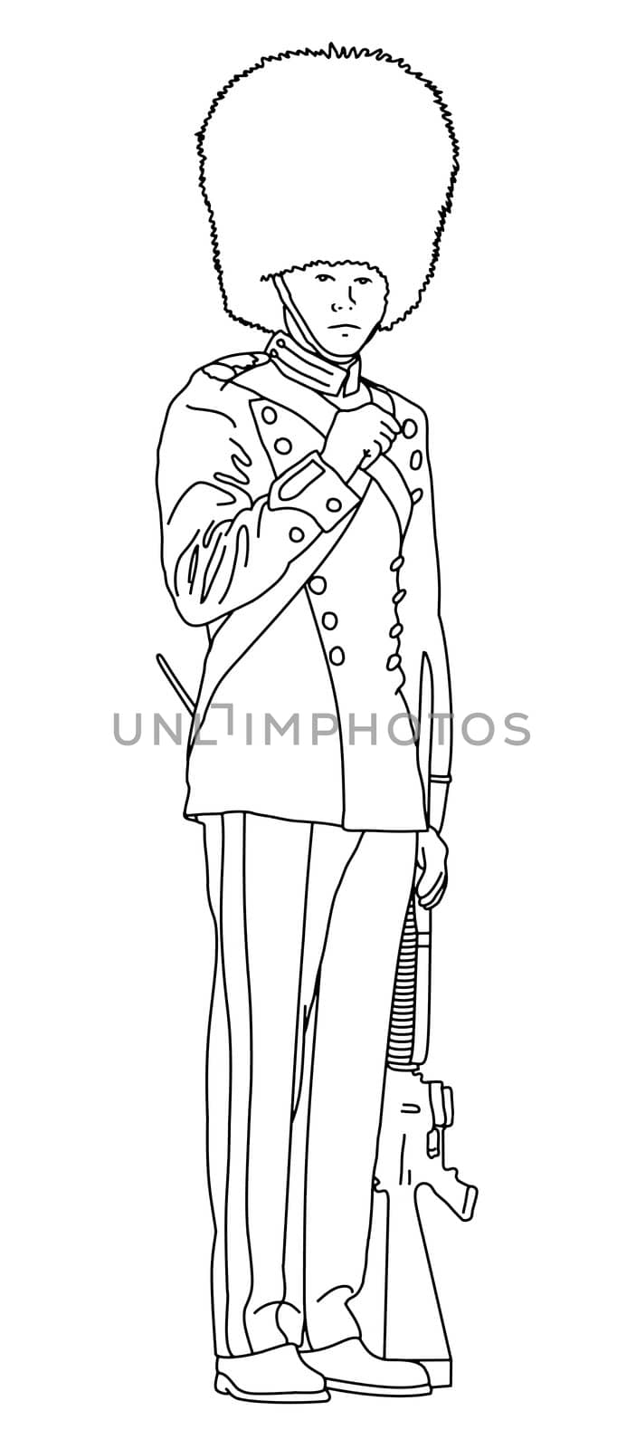 Illustrated outline of a royal guard