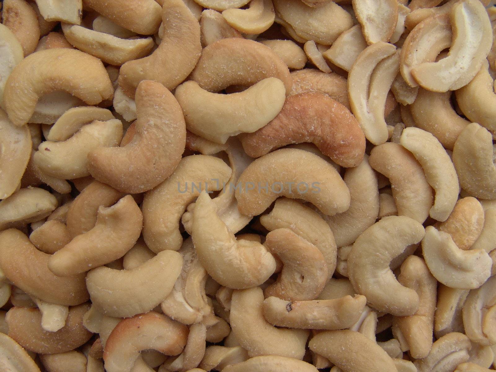 Background of raw Cashew nuts