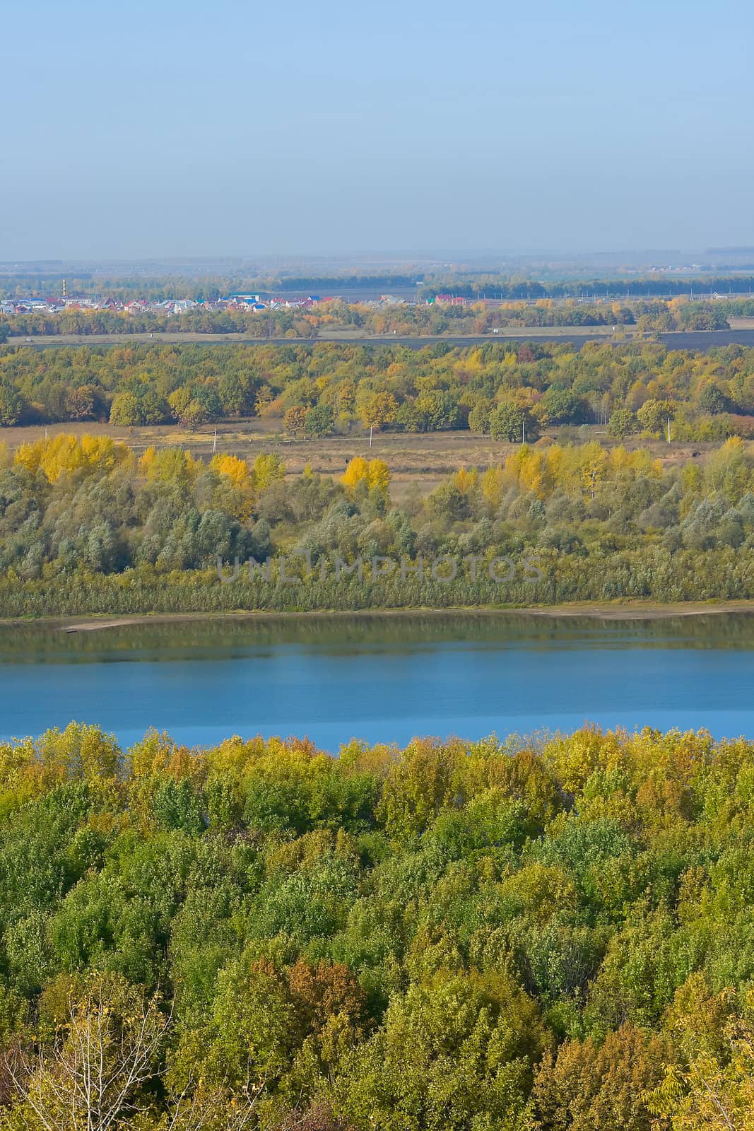 Panoramic view on the river Belaya, Ufa, Bashkortostan