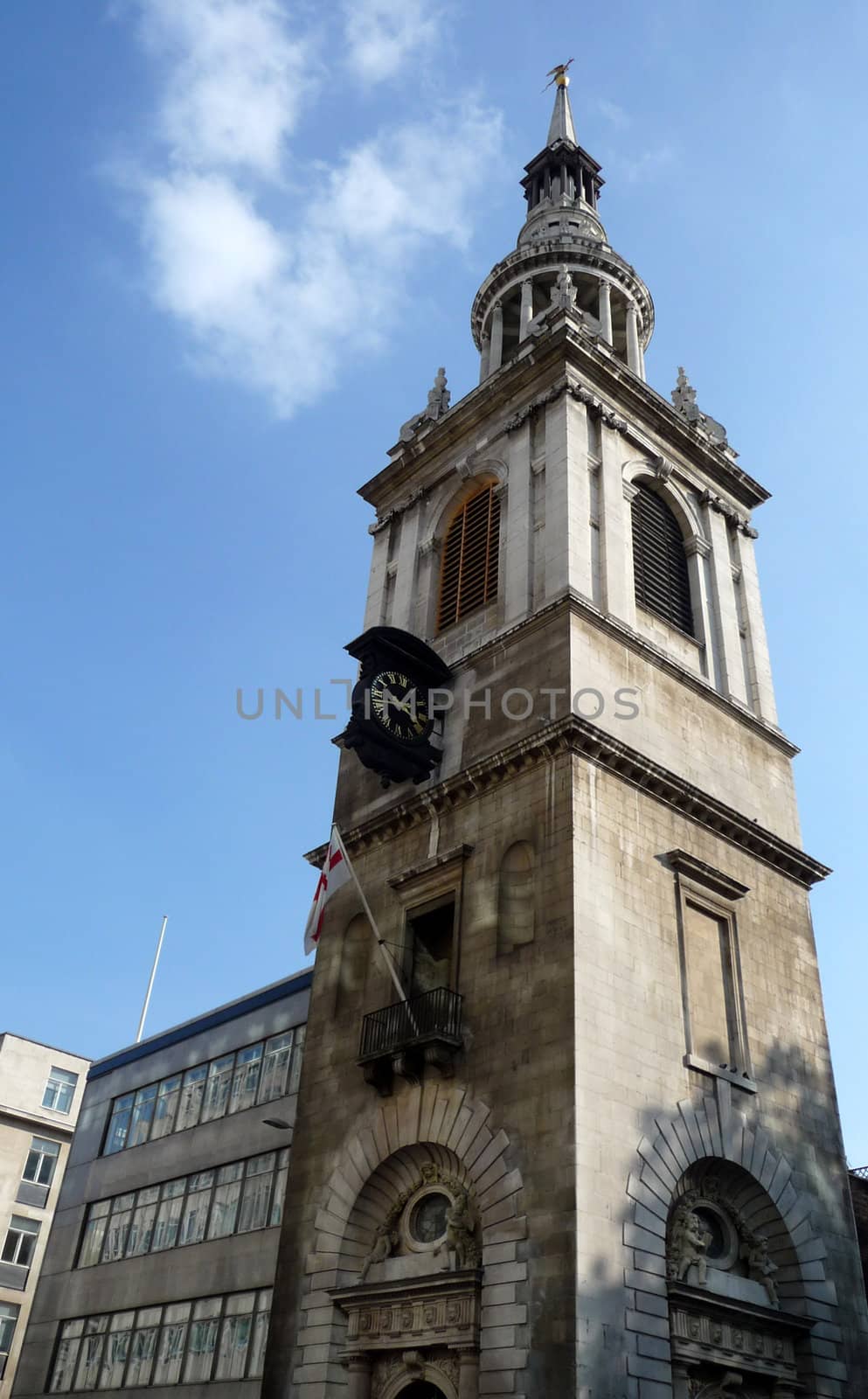 A photograph of St Mary le Bow church in the city of London. It plays a major part in the cockney tradition.