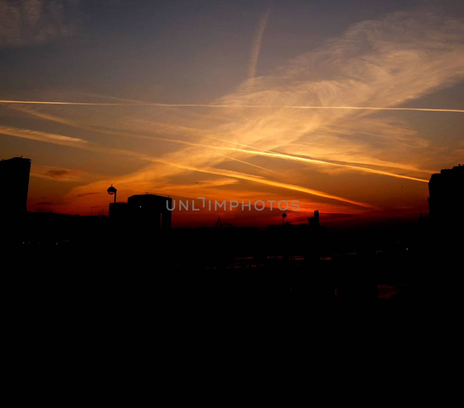 The sky of the London skyline.