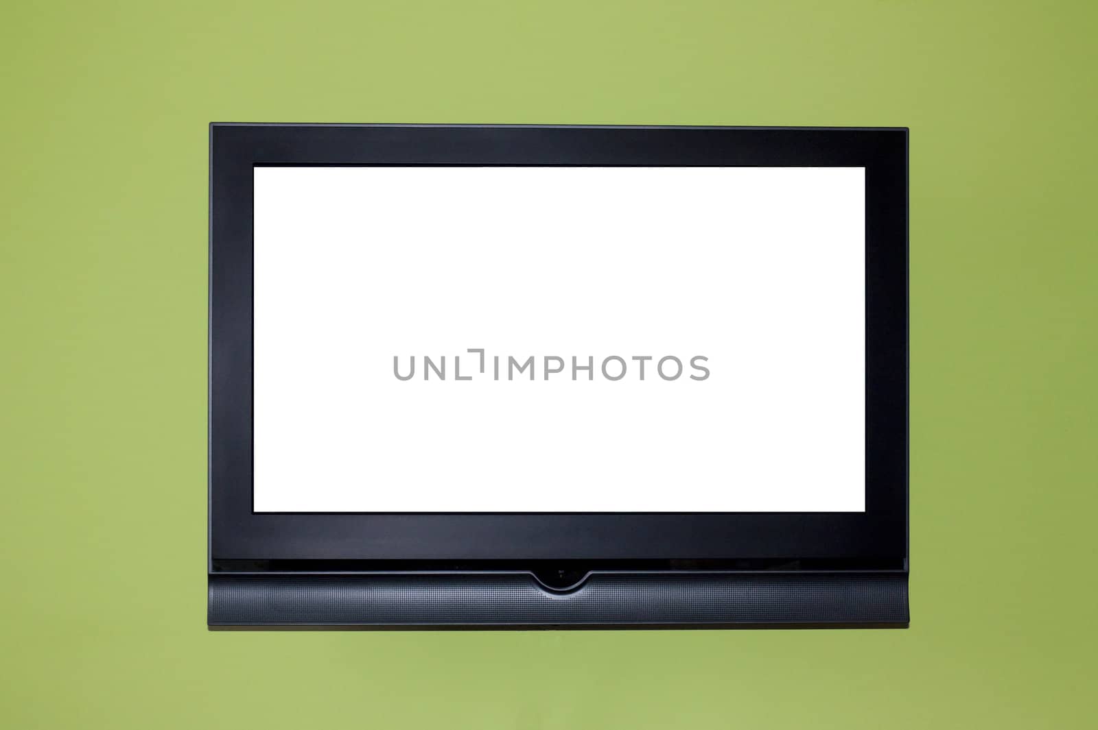 TV, a white screen