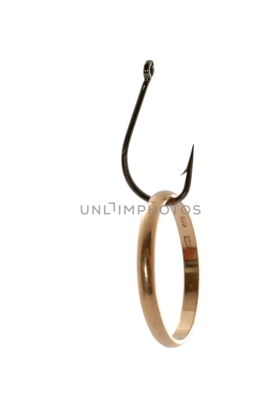 gold ring on hook