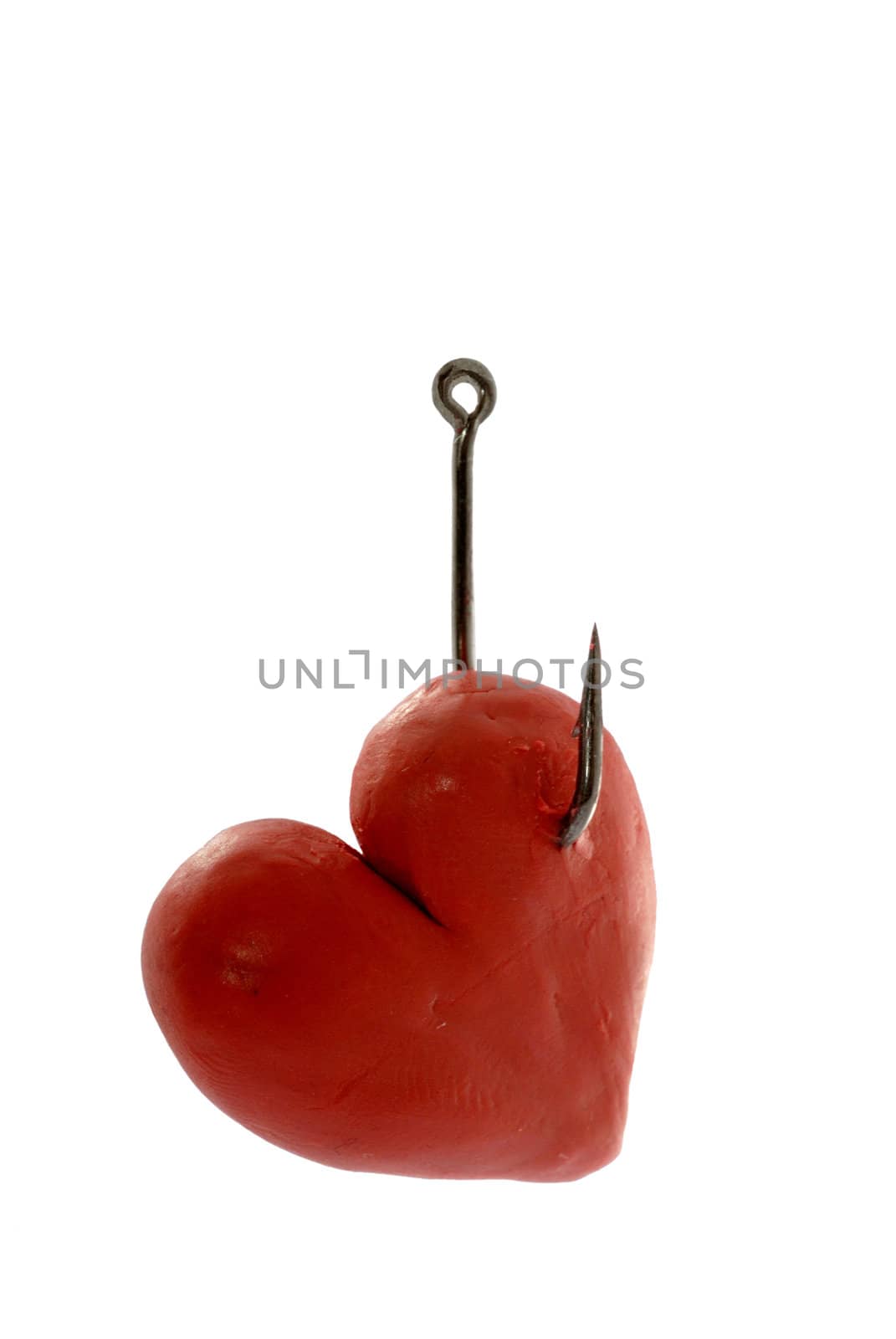 plasticine heart on hook