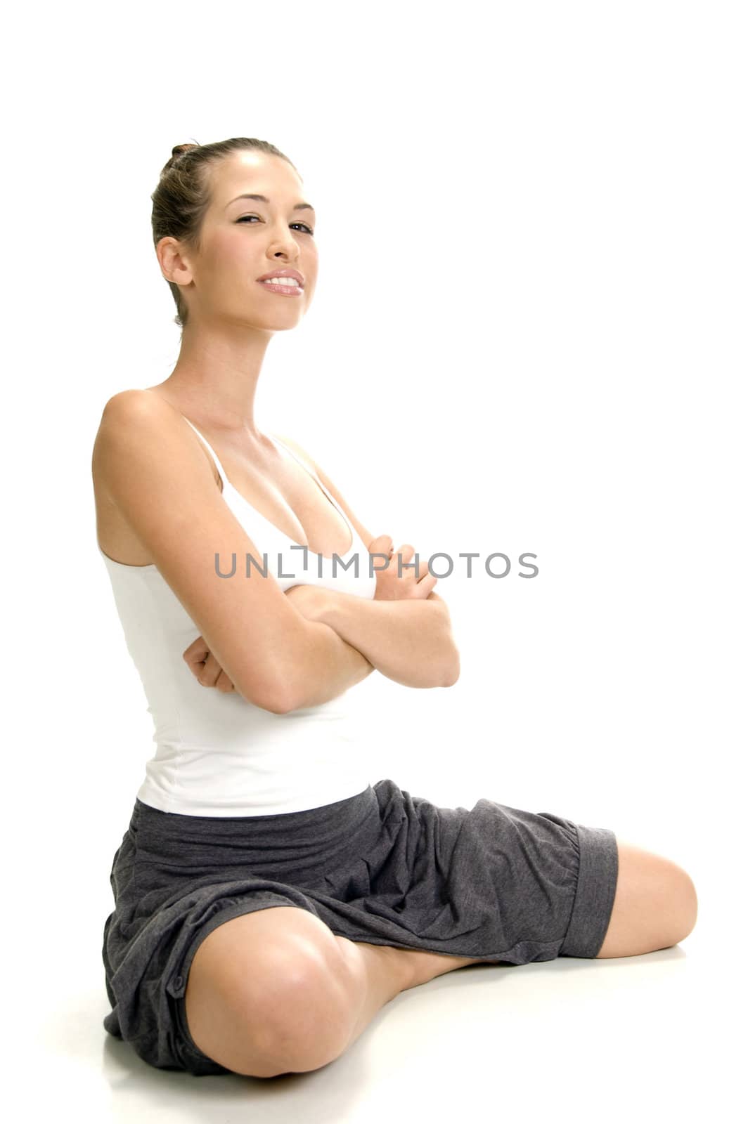 lady taking rest while exercising