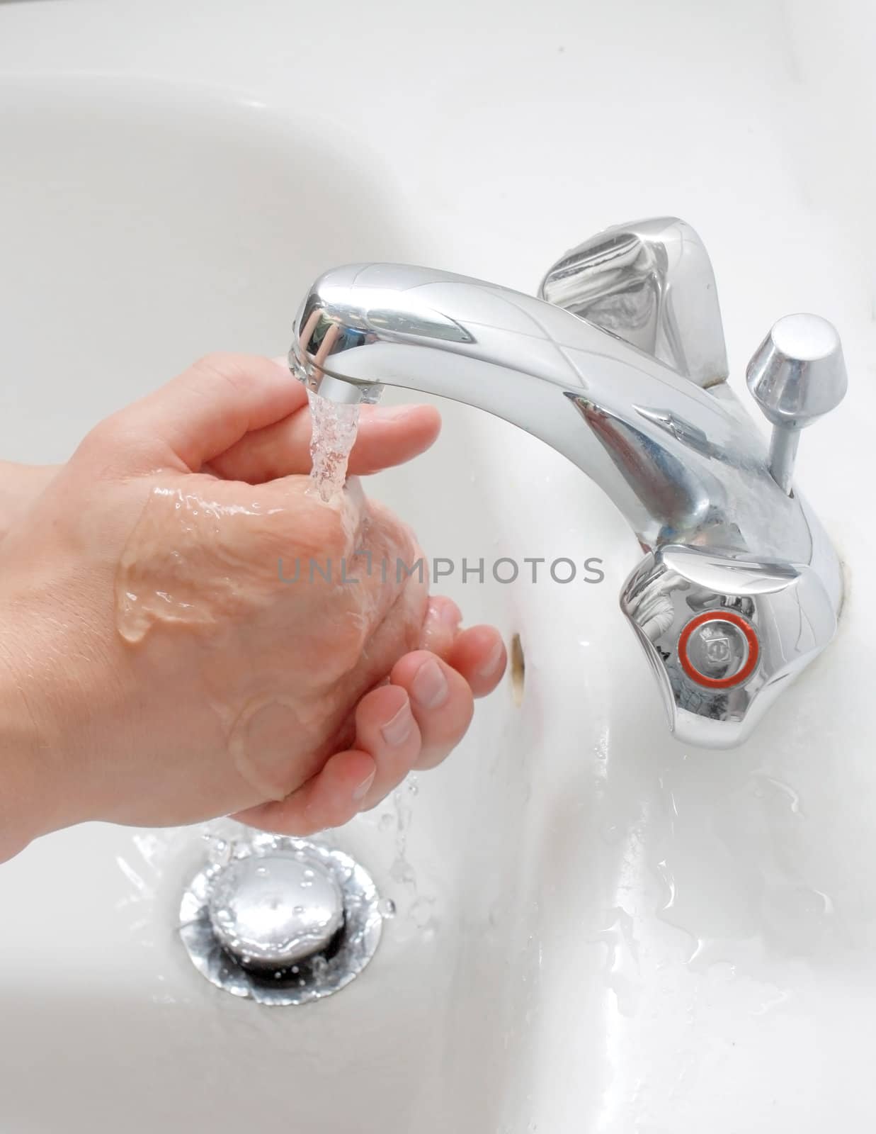 A man washing his hands