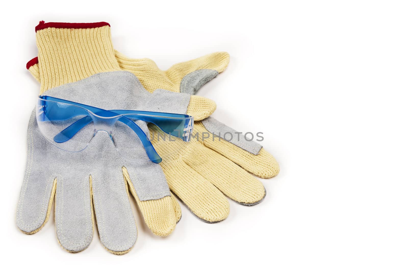 Safety clothing for person protect in a white background