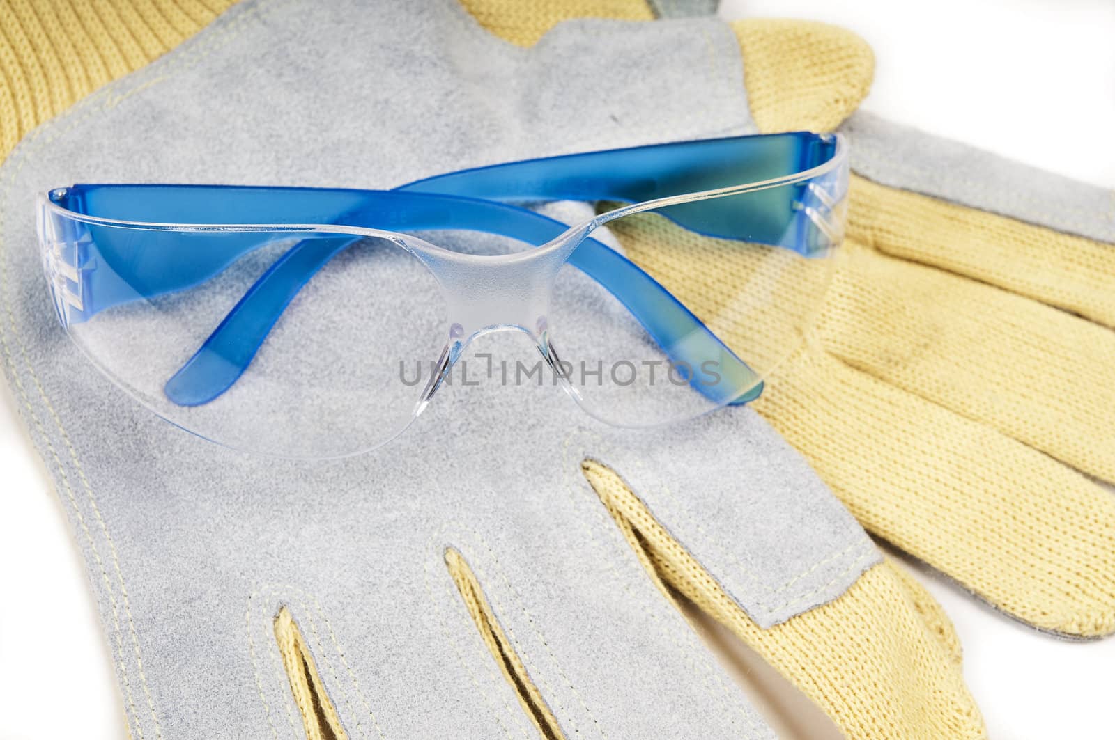 Safety clothing for person protect in a white background