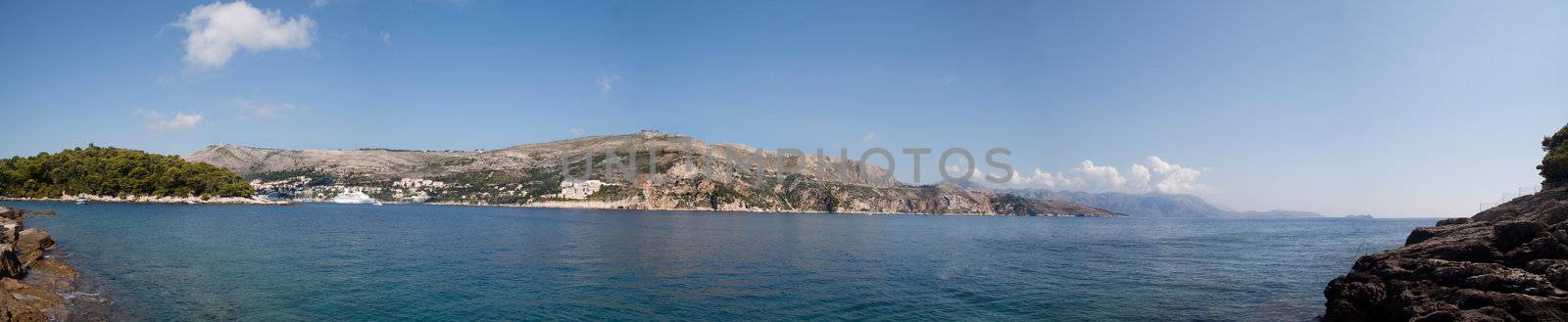A panoramic view of the hill side in Dubrovnik, Croatia