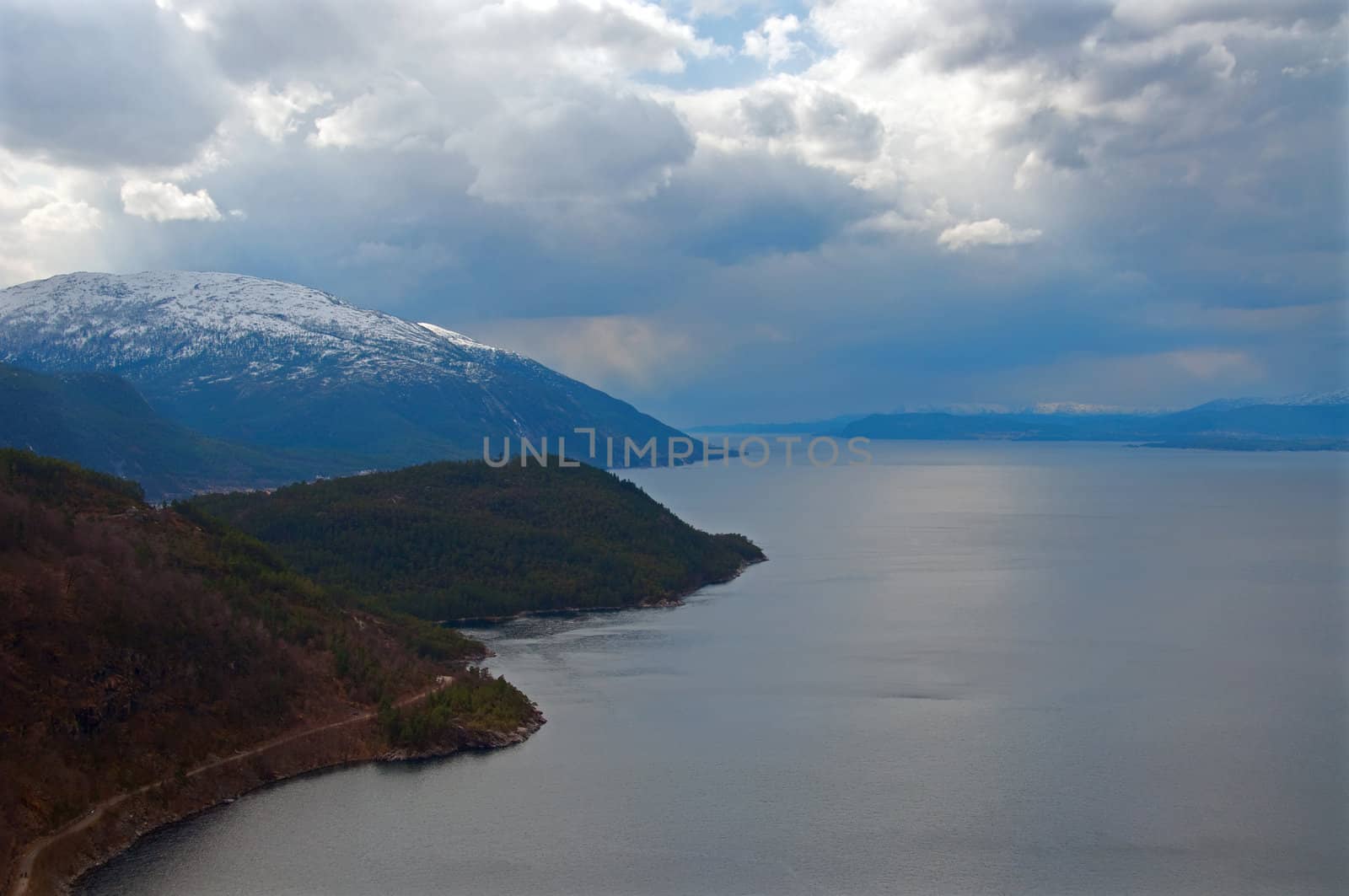 View over the Hardangerfjord in Norway.