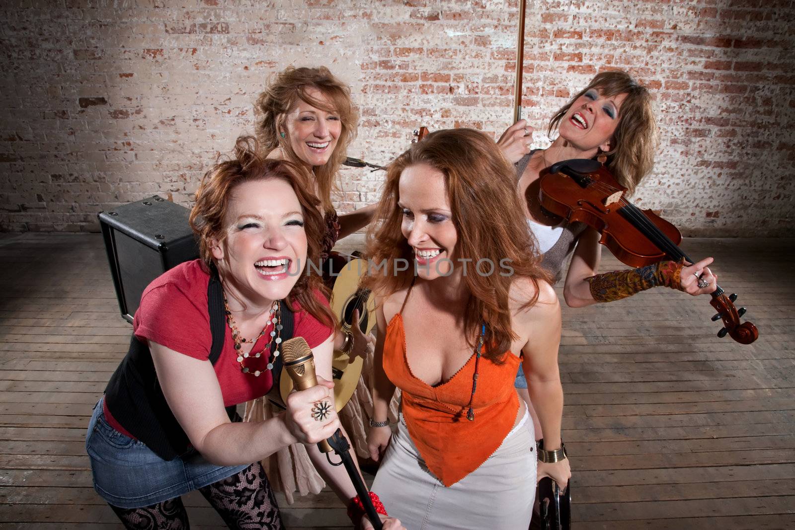 Four women in a stylish all girl band