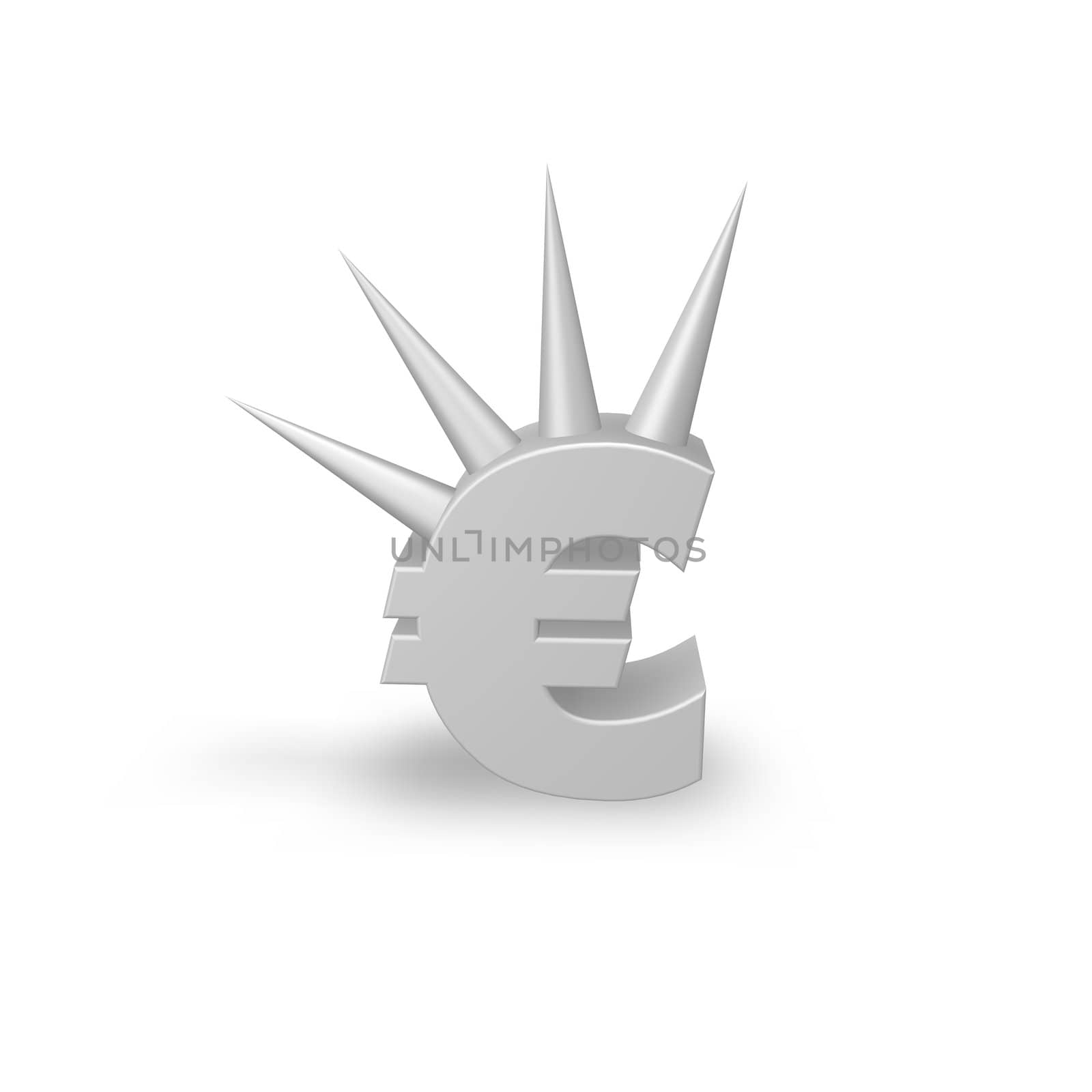 euro symbol with prickles - 3d illustration
