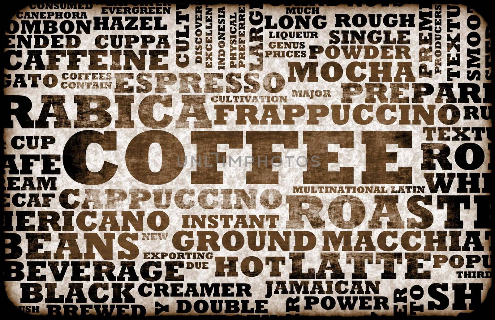 Coffee Menu Choices as a Creative Background  
